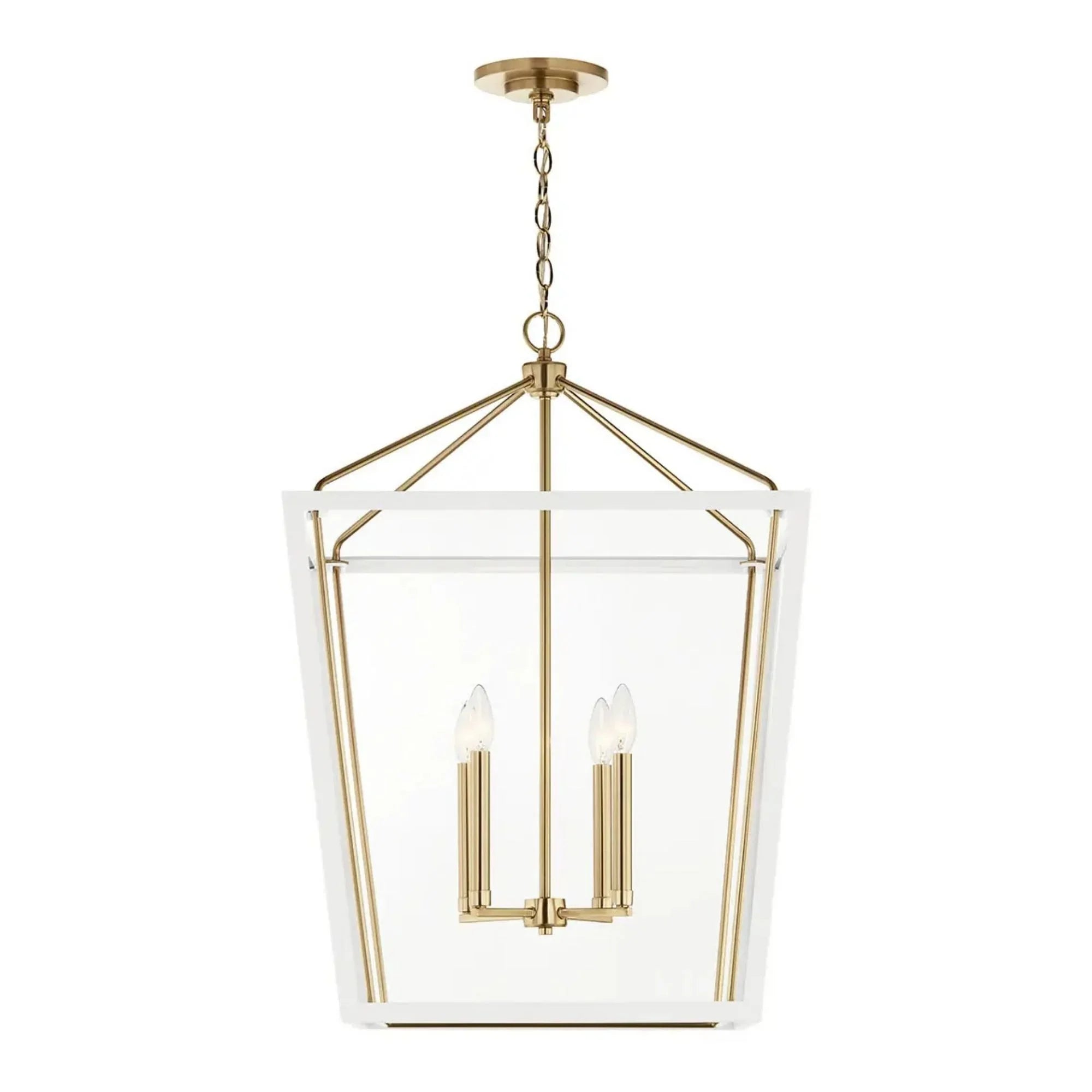 Kichler Delvin 31.75 in. 4-Light Pendant, Champagne Bronze & Clear Glass