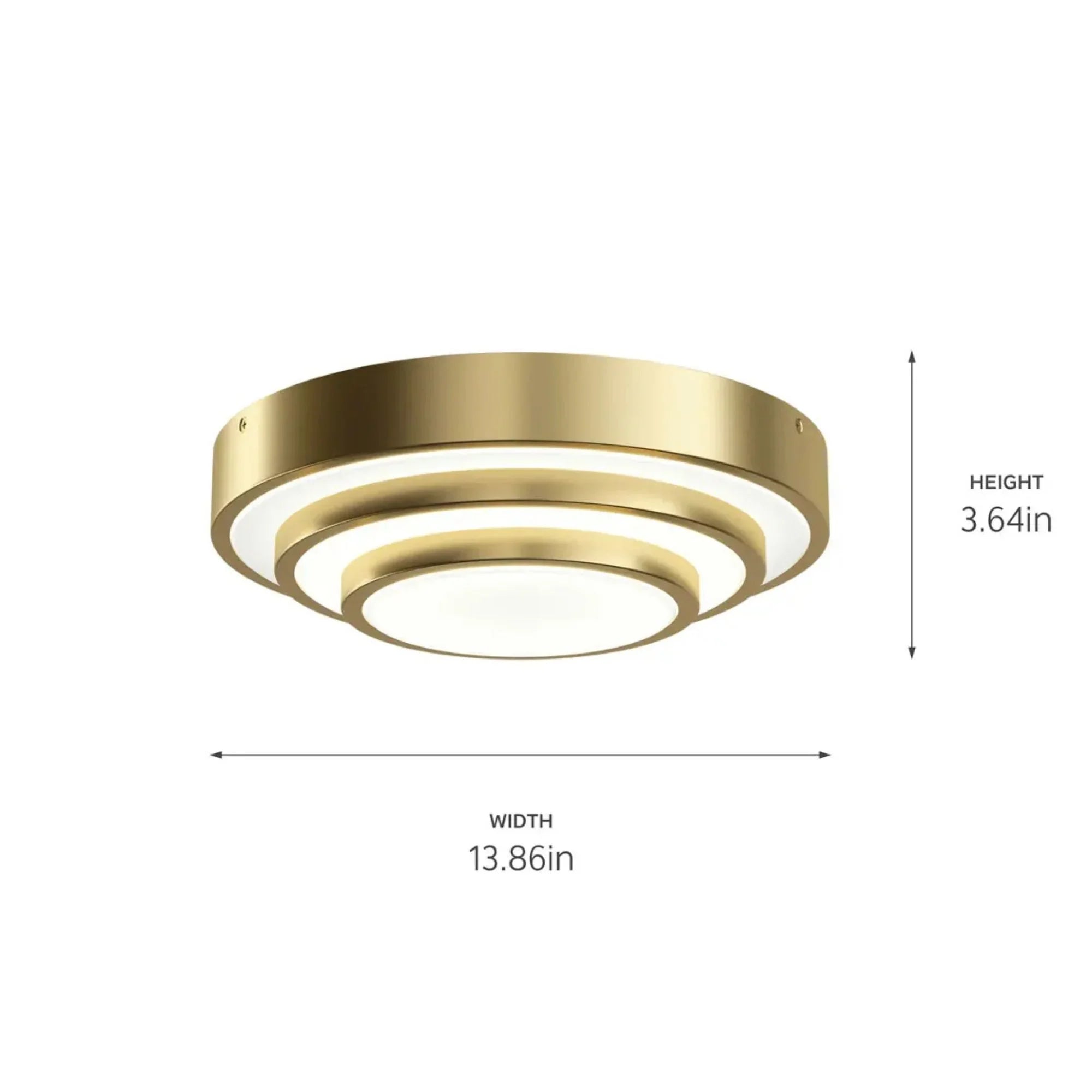 Kichler Lighting - Dombard 14" LED Flush Mount, Champagne Gold Finish | Bees Lighting