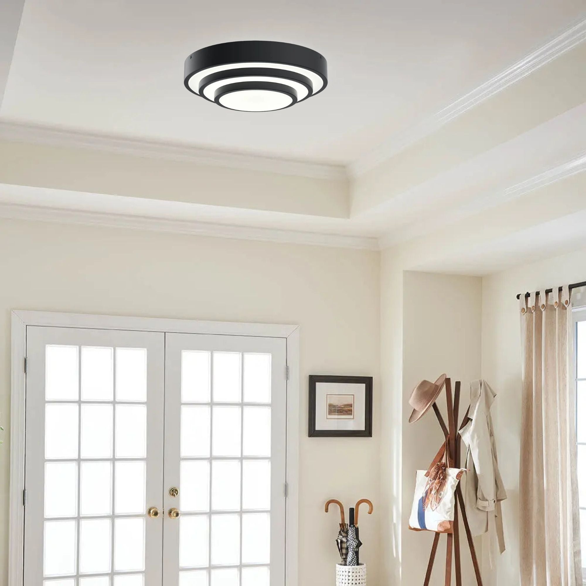 Dombard 14" LED Flush Mount, Matte Black Finish