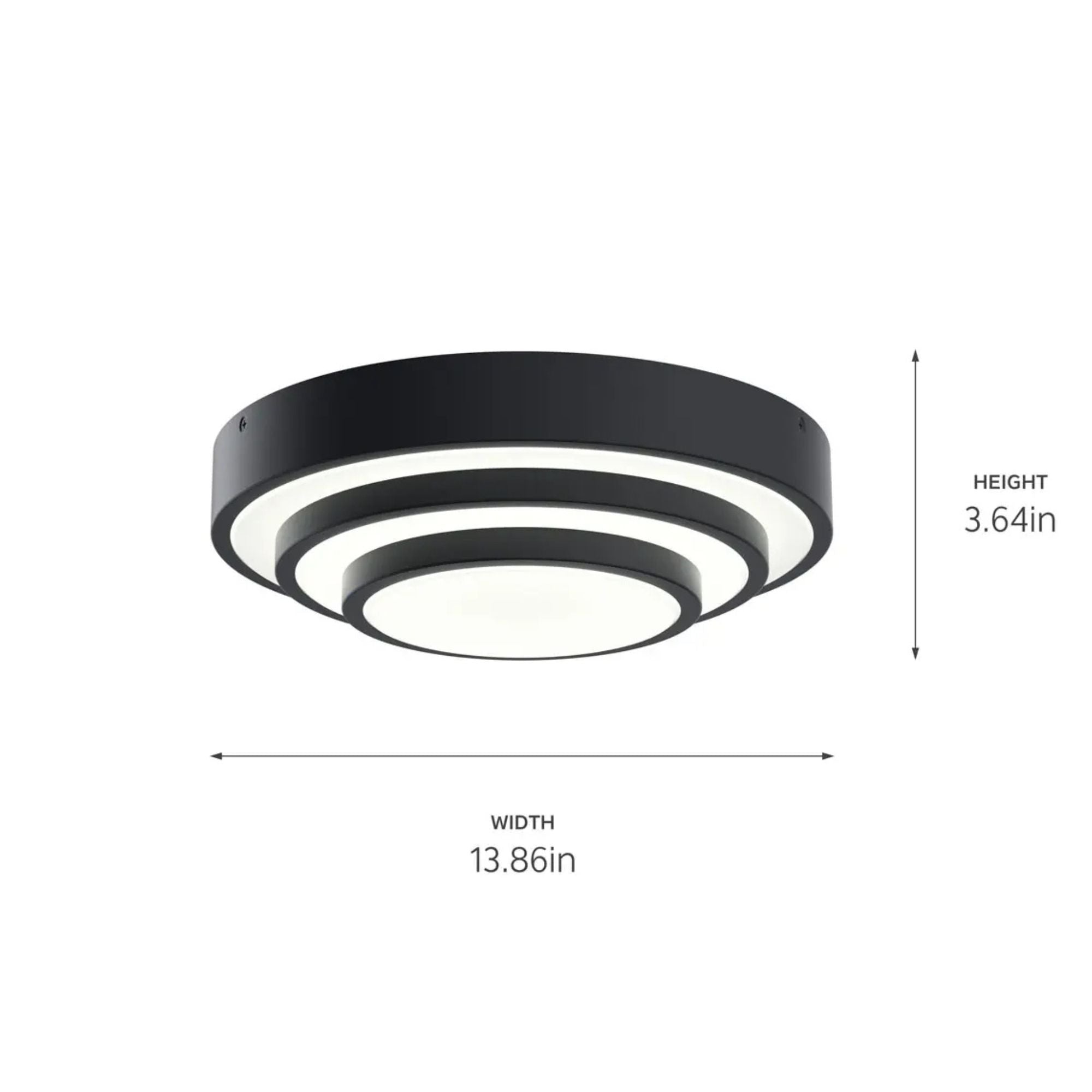 Dombard 14" LED Flush Mount, Matte Black Finish