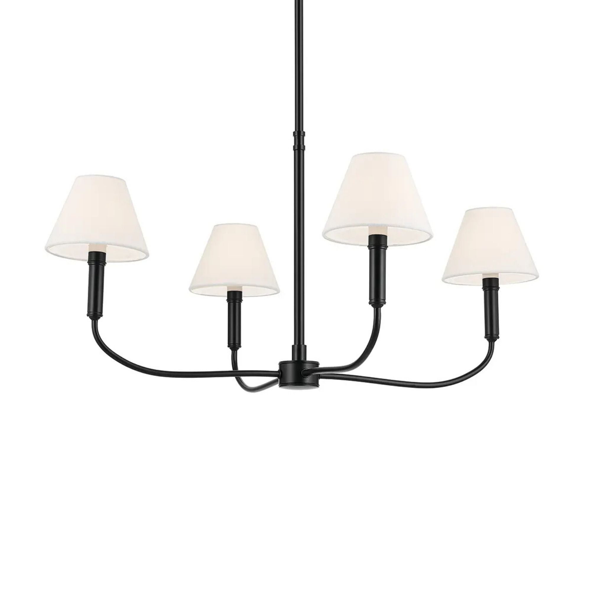 Kichler Eadie 30.75 in. 4-Light Chandelier, Black with Fabric Tapered Shade