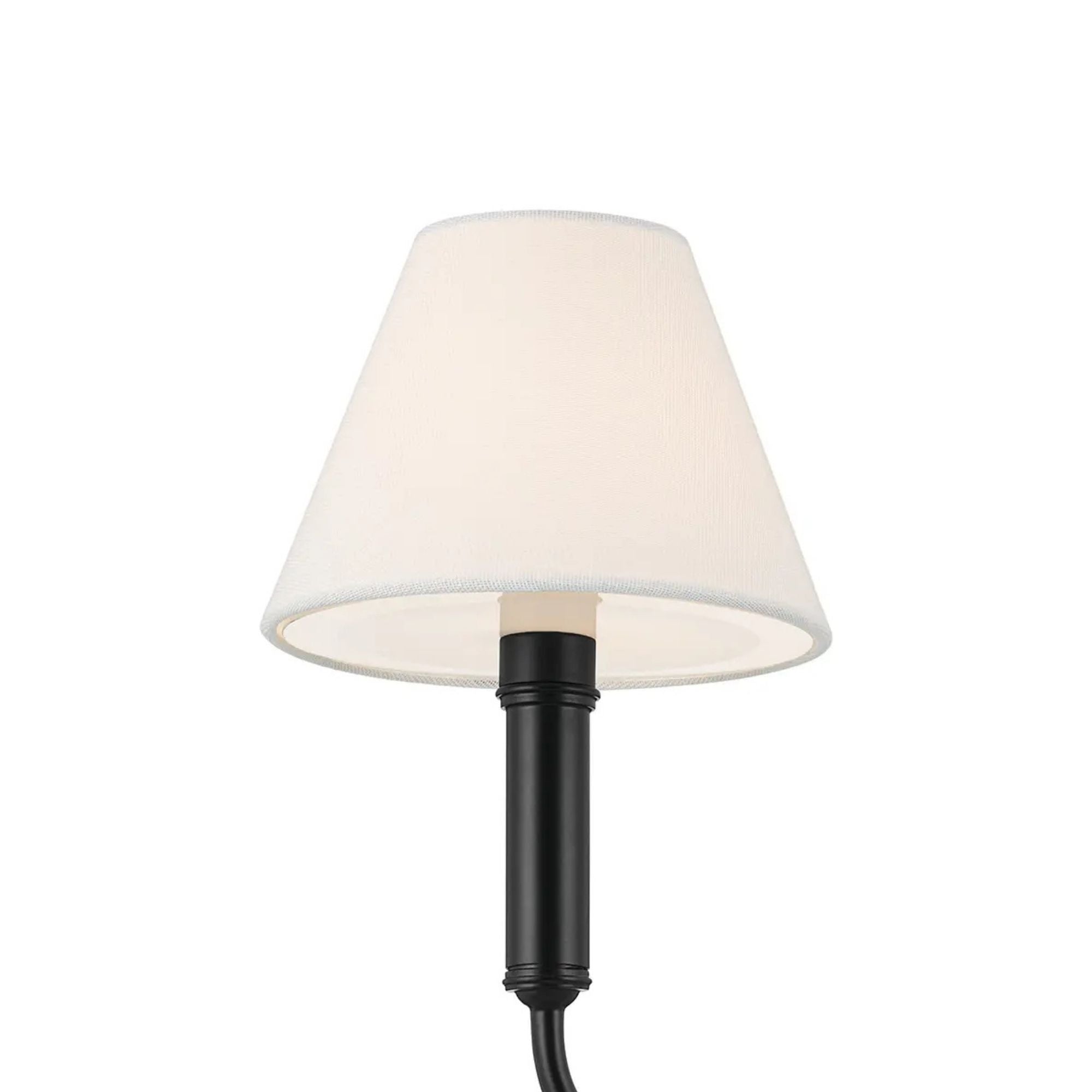 Kichler Eadie 30.75 in. 4-Light Chandelier, Black with Fabric Tapered Shade