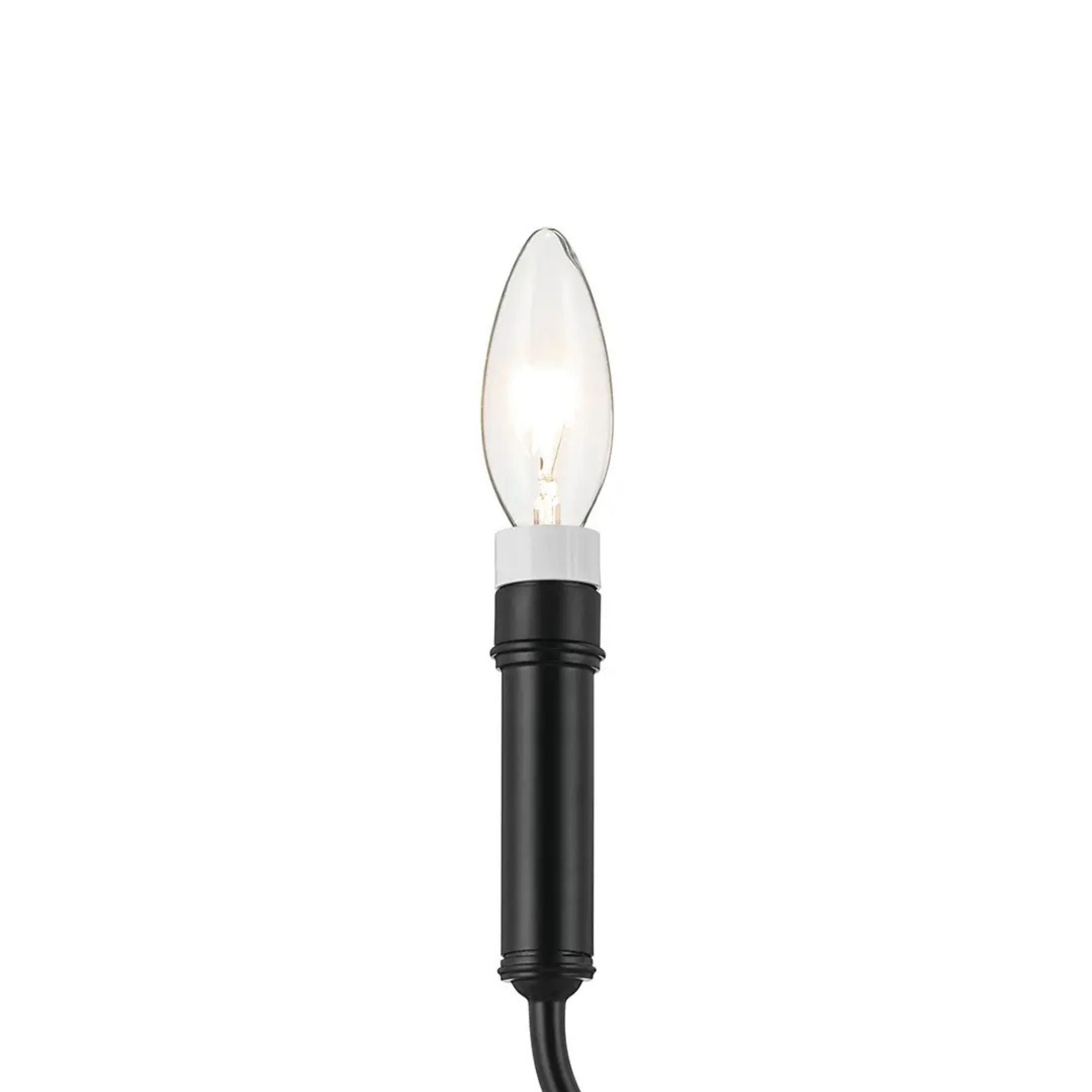 Kichler Eadie 30.75 in. 4-Light Chandelier, Black with Fabric Tapered Shade
