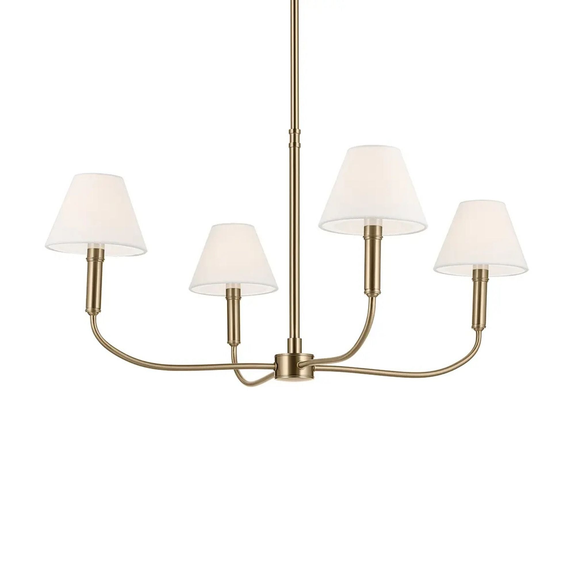 Kichler Eadie 30.75 in. 4-Light Chandelier, Champagne Bronze with Fabric Tapered Shade