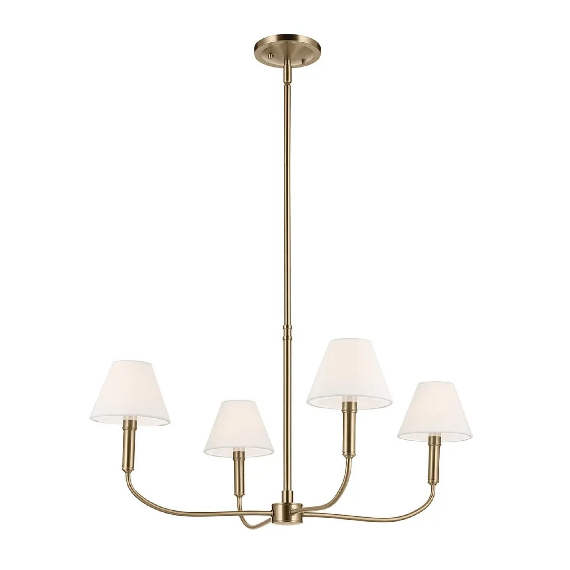 Kichler Eadie 30.75 in. 4-Light Chandelier, Champagne Bronze with Fabric Tapered Shade
