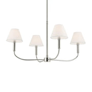 Kichler Eadie 30.75 in. 4-Light Chandelier, Polished Nickel with Fabric Tapered Shade