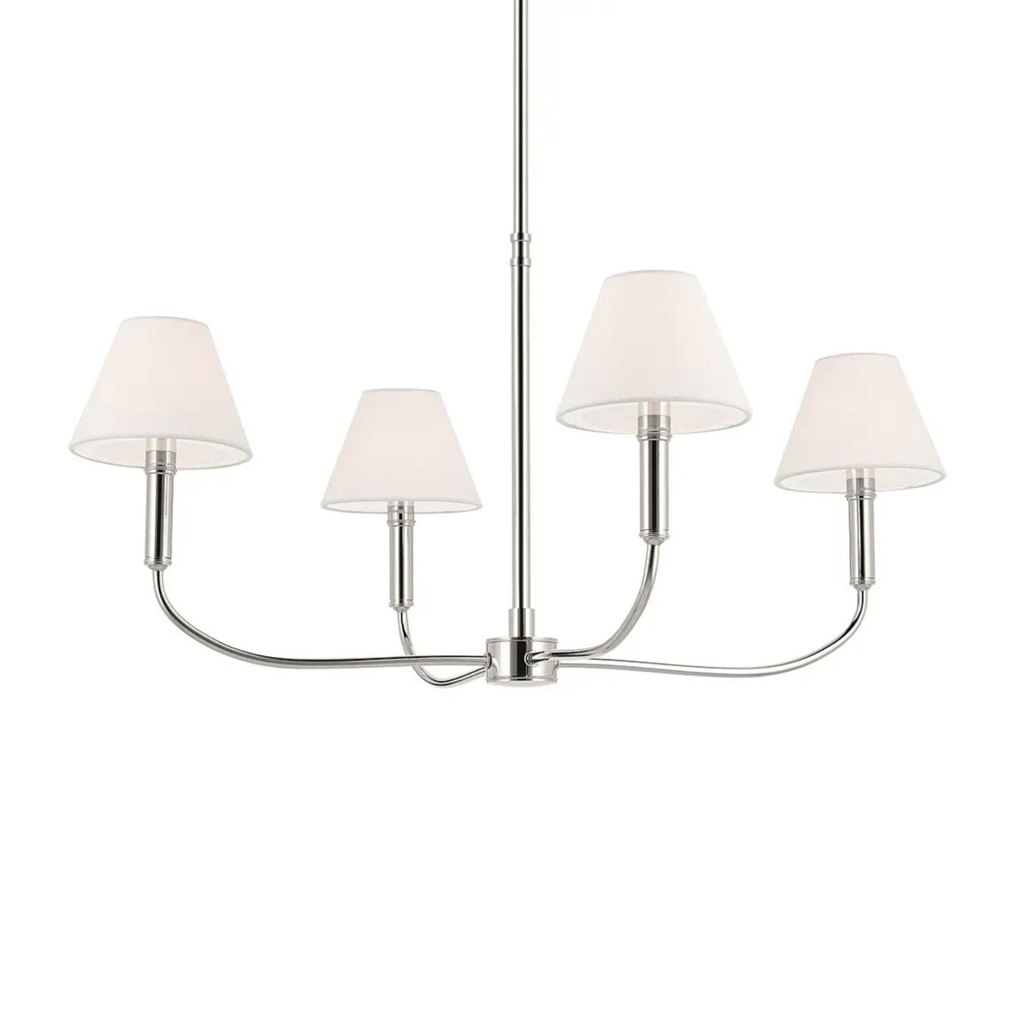 Kichler Eadie 30.75 in. 4-Light Chandelier, Polished Nickel with Fabric Tapered Shade