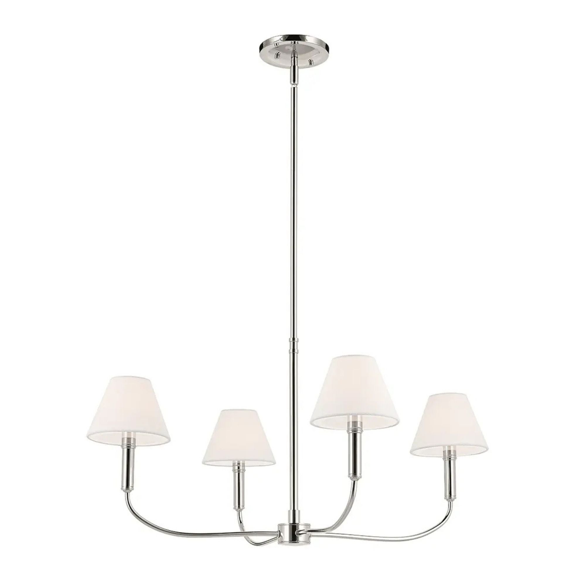 Kichler Eadie 30.75 in. 4-Light Chandelier, Polished Nickel with Fabric Tapered Shade
