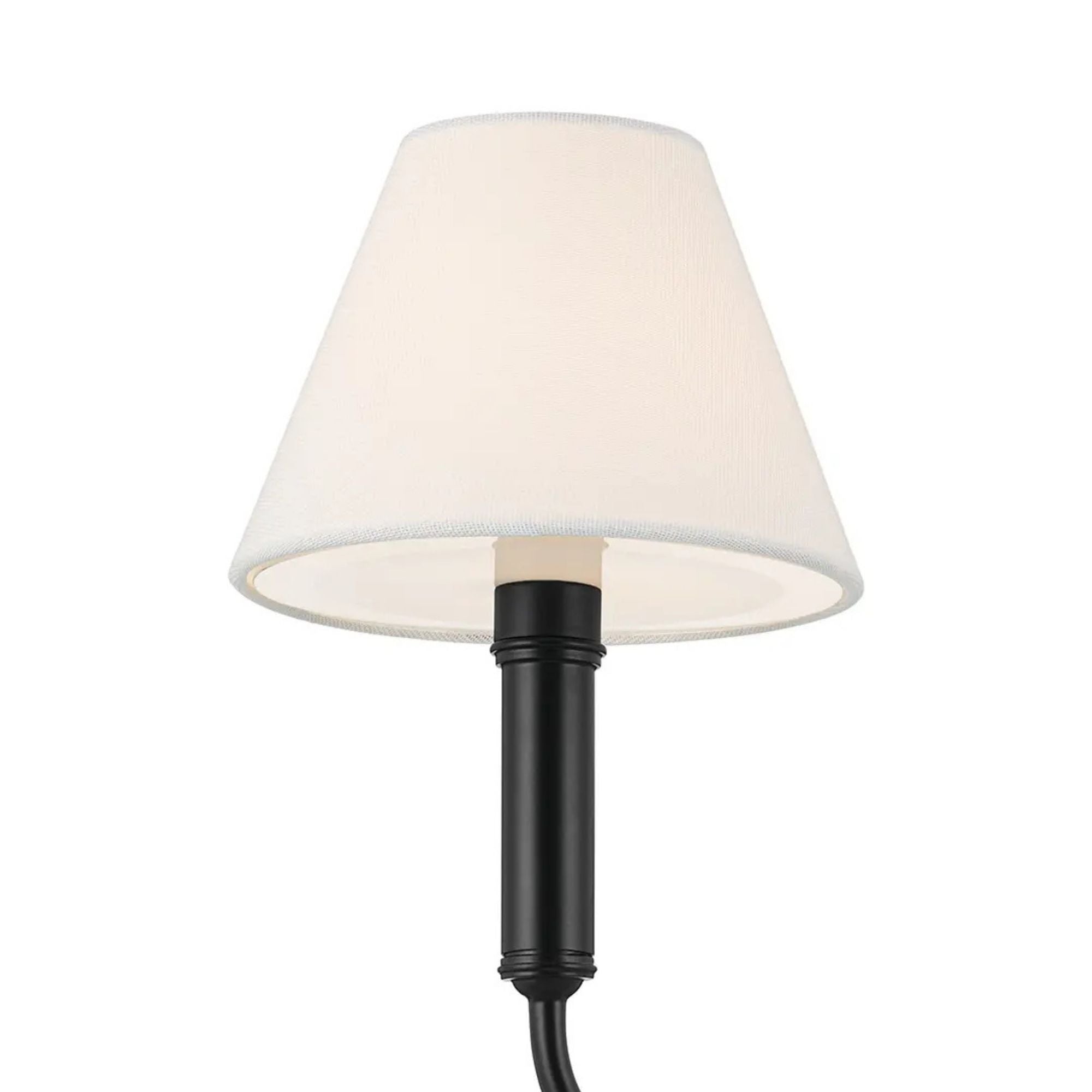 Kichler Eadie 41 in. 6-Light Chandelier, Black & Champagne Bronze with Fabric Tapered Shade