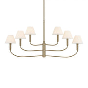 Kichler Eadie 41 in. 6-Light Chandelier, Champagne Bronze with Fabric Tapered Shade