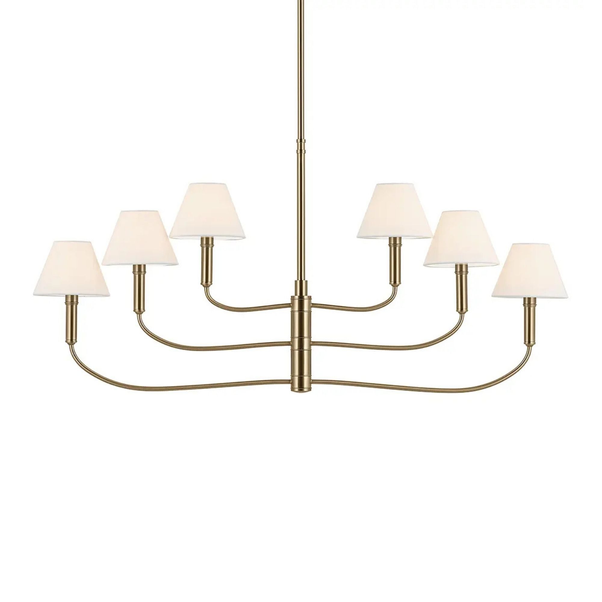 Kichler Eadie 41 in. 6-Light Chandelier, Champagne Bronze with Fabric Tapered Shade