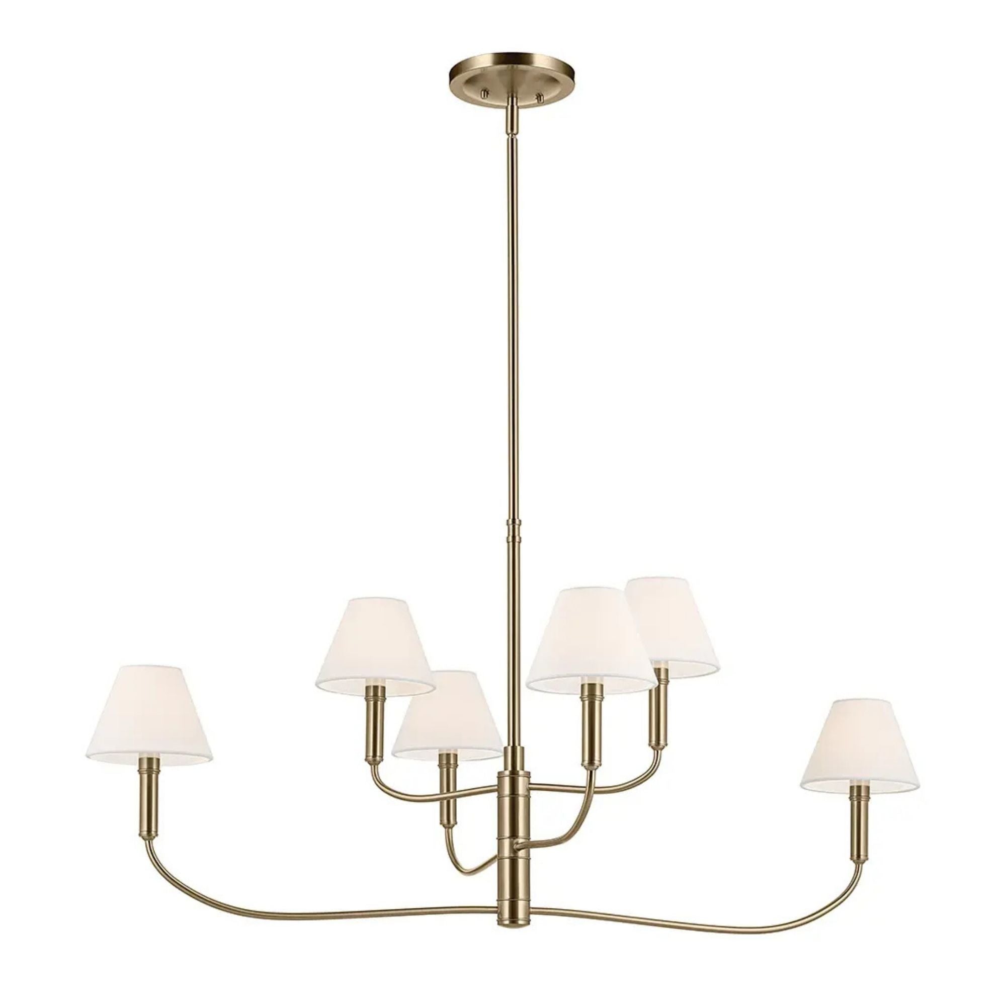 Kichler Eadie 41 in. 6-Light Chandelier, Champagne Bronze with Fabric Tapered Shade