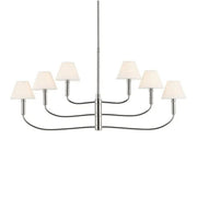 Kichler Eadie 41 in. 6-Light Chandelier, Polished Nickel with Fabric Tapered Shade