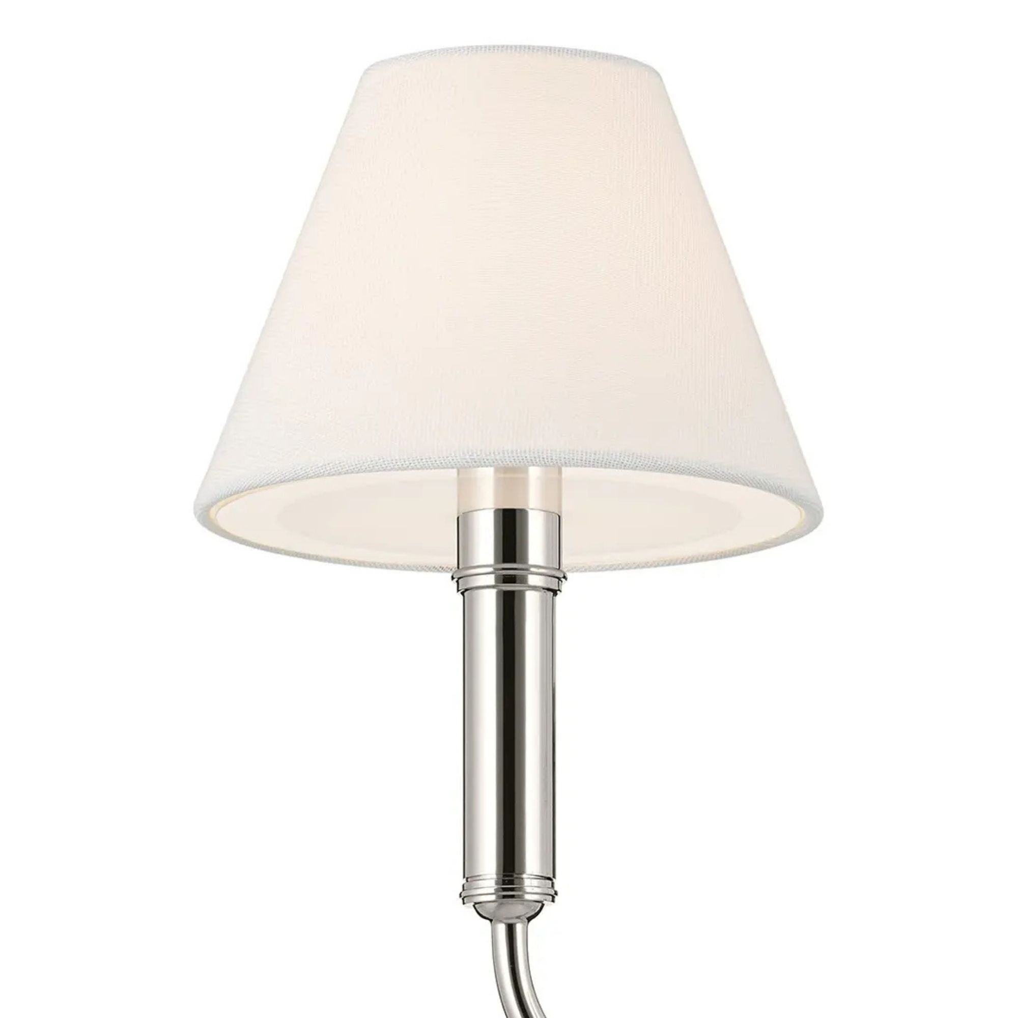 Kichler Eadie 41 in. 6-Light Chandelier, Polished Nickel with Fabric Tapered Shade
