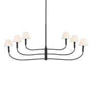 Kichler Eadie 51.5 in. 6-Light Chandelier, Black & Champagne Bronze with Fabric Tapered Shade