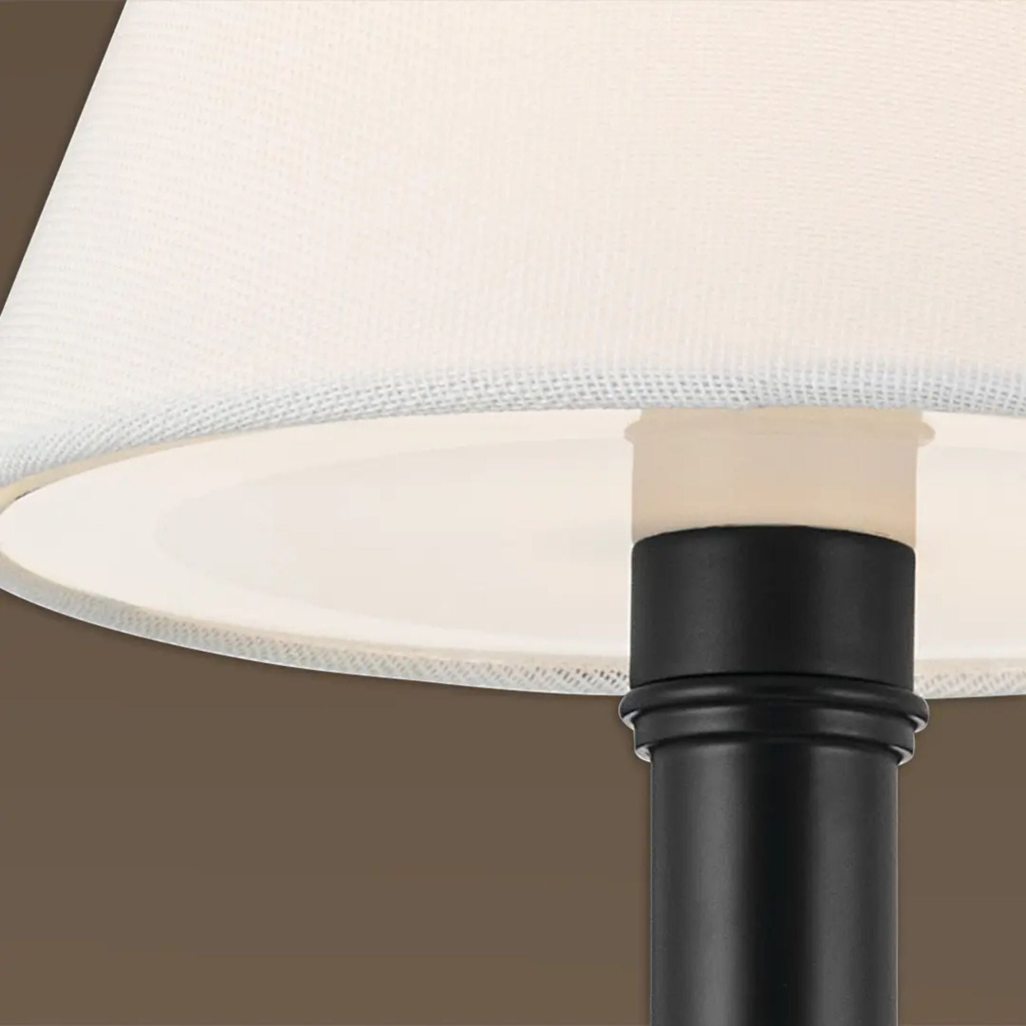 Kichler Eadie 51.5 in. 6-Light Chandelier, Black & Champagne Bronze with Fabric Tapered Shade