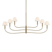 Kichler Eadie 51.5 in. 6-Light Chandelier, Champagne Bronze with Fabric Tapered Shade