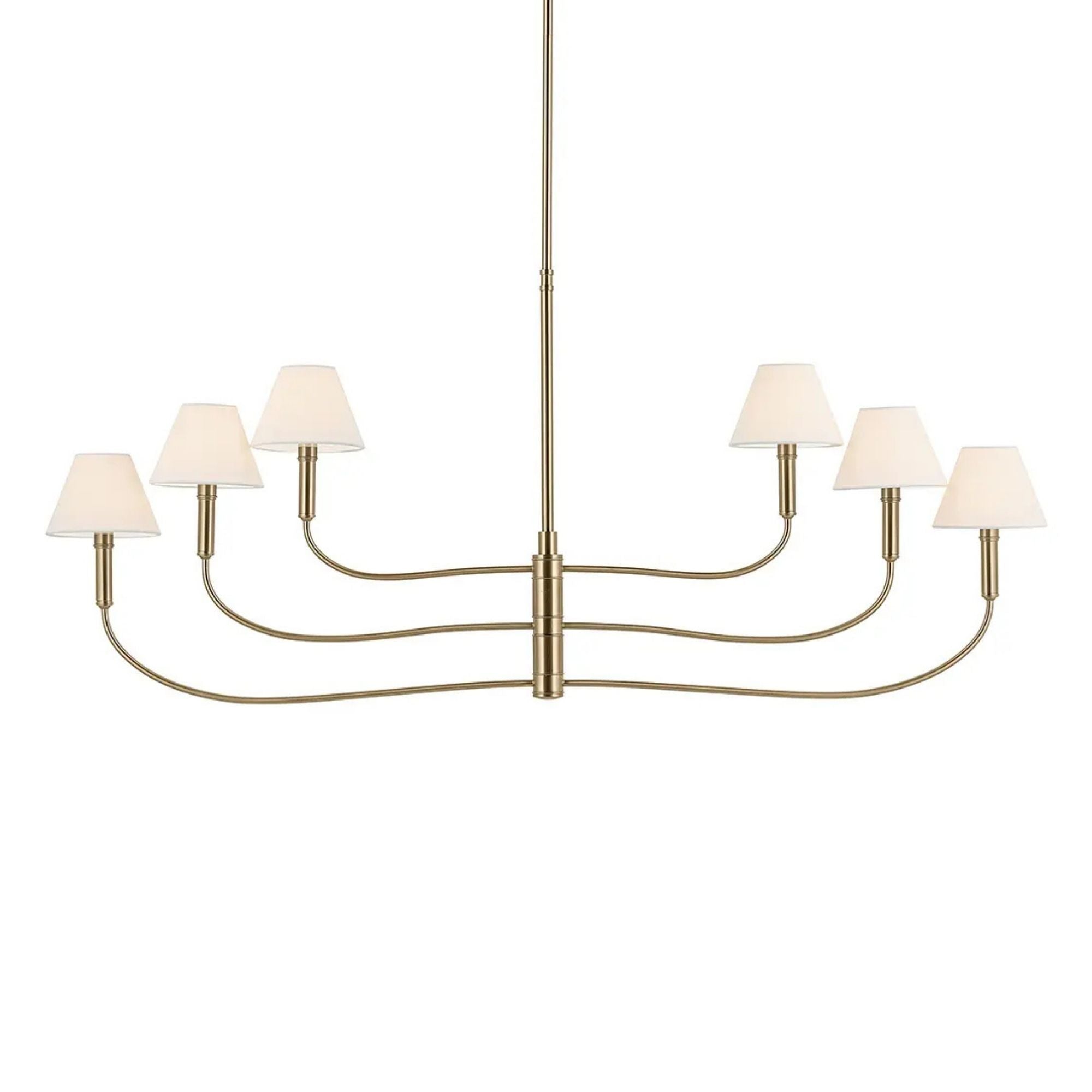 Kichler Eadie 51.5 in. 6-Light Chandelier, Champagne Bronze with Fabric Tapered Shade