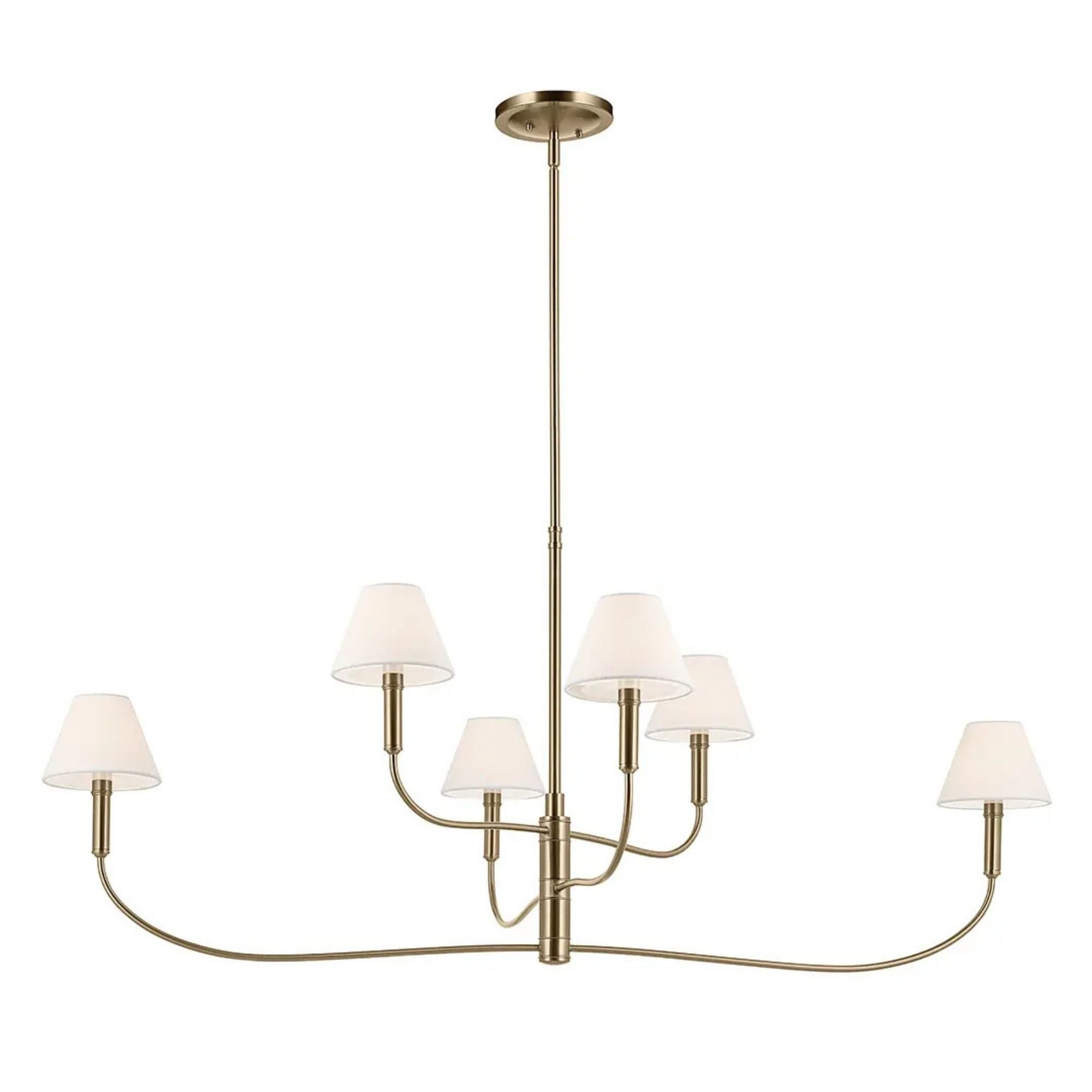 Kichler Eadie 51.5 in. 6-Light Chandelier, Champagne Bronze with Fabric Tapered Shade
