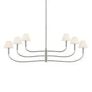 Kichler Eadie 51.5 in. 6-Light Chandelier, Polished Nickel with Fabric Tapered Shade