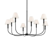 Kichler Eadie 23 in. 8-Light Chandelier, Black & Champagne Bronze with Fabric Tapered Shade