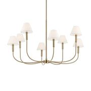 Kichler Eadie 41.25 in. 8-Light Chandelier, Champagne Bronze with Fabric Tapered Shade