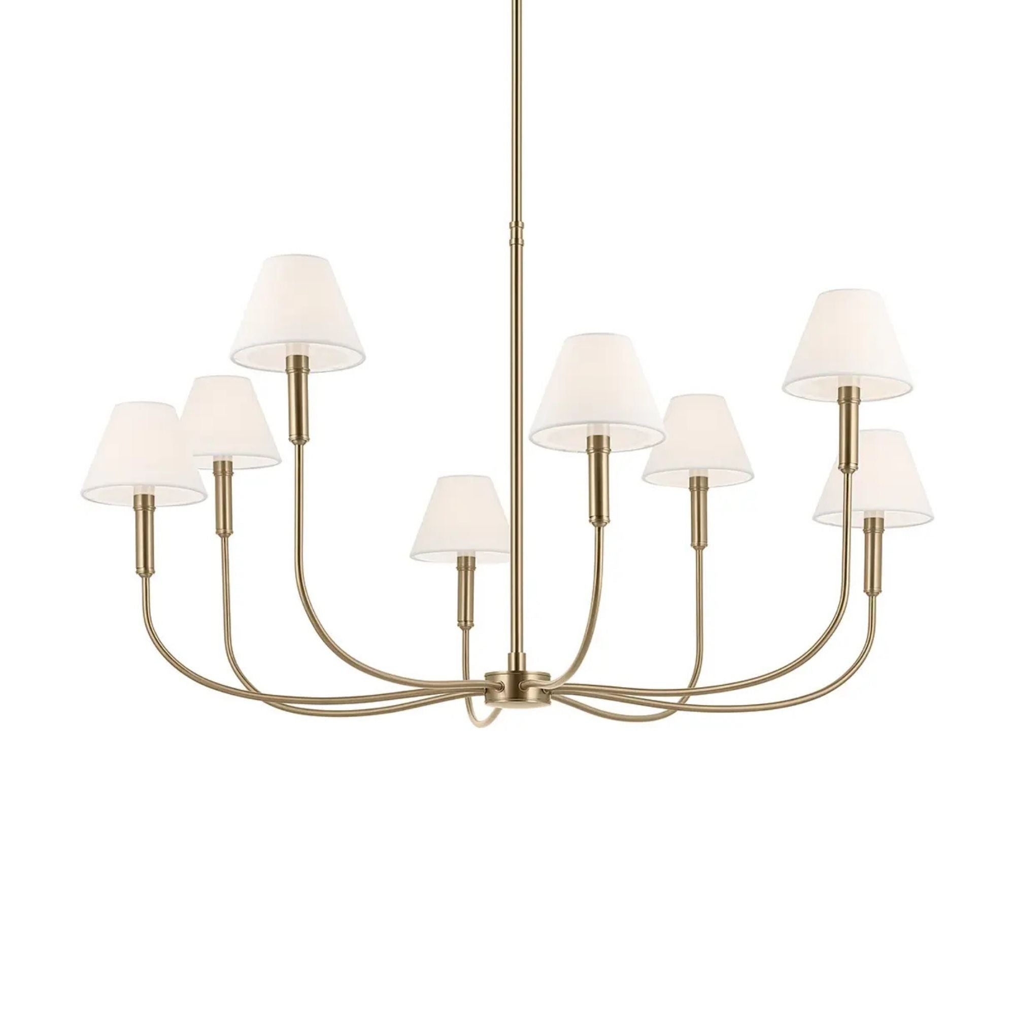 Kichler Eadie 41.25 in. 8-Light Chandelier, Champagne Bronze with Fabric Tapered Shade