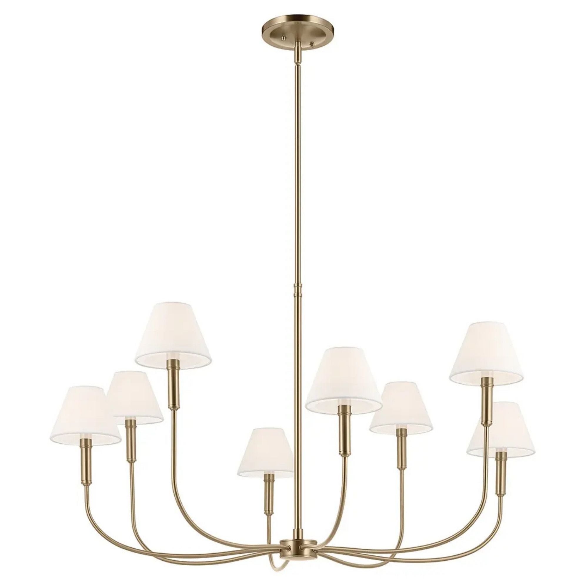 Kichler Eadie 41.25 in. 8-Light Chandelier, Champagne Bronze with Fabric Tapered Shade