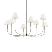 Kichler Eadie 41.25 in. 8-Light Chandelier, Polished Nickel with Fabric Tapered Shade