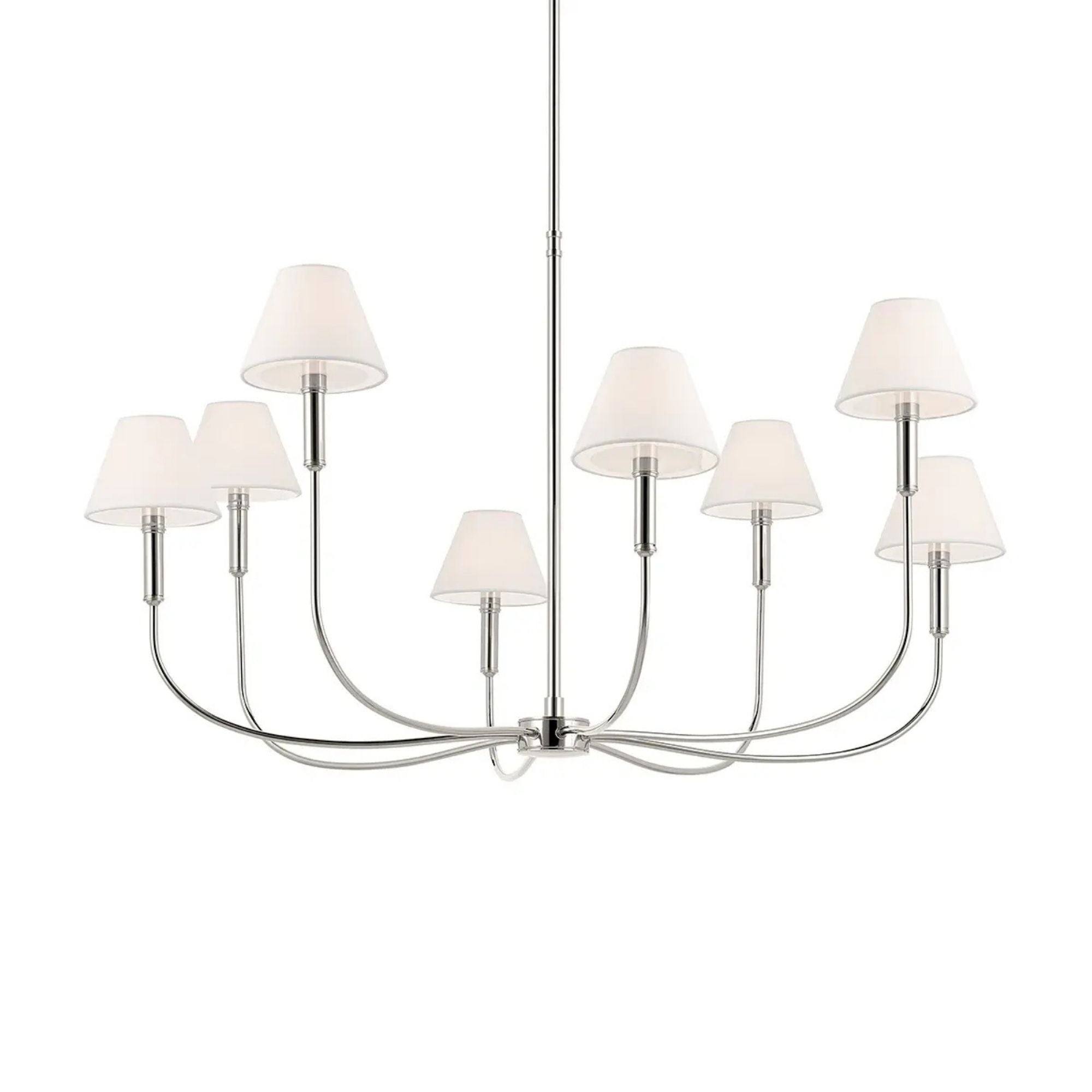 Kichler Eadie 41.25 in. 8-Light Chandelier, Polished Nickel with Fabric Tapered Shade