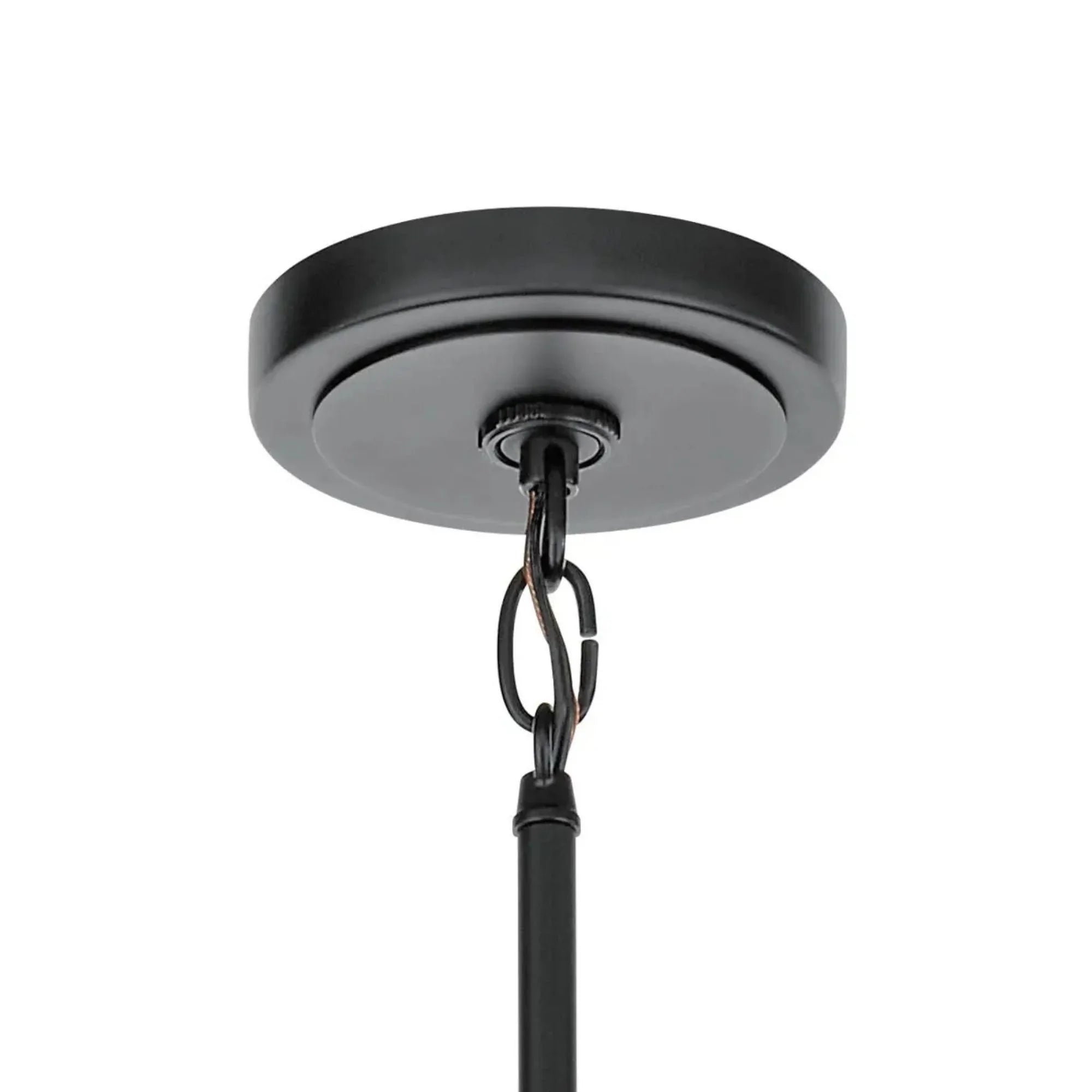 Kichler Eastmont 23.25 in. 3-Light Chandelier, Black & Walnut Wood with Clear Glass