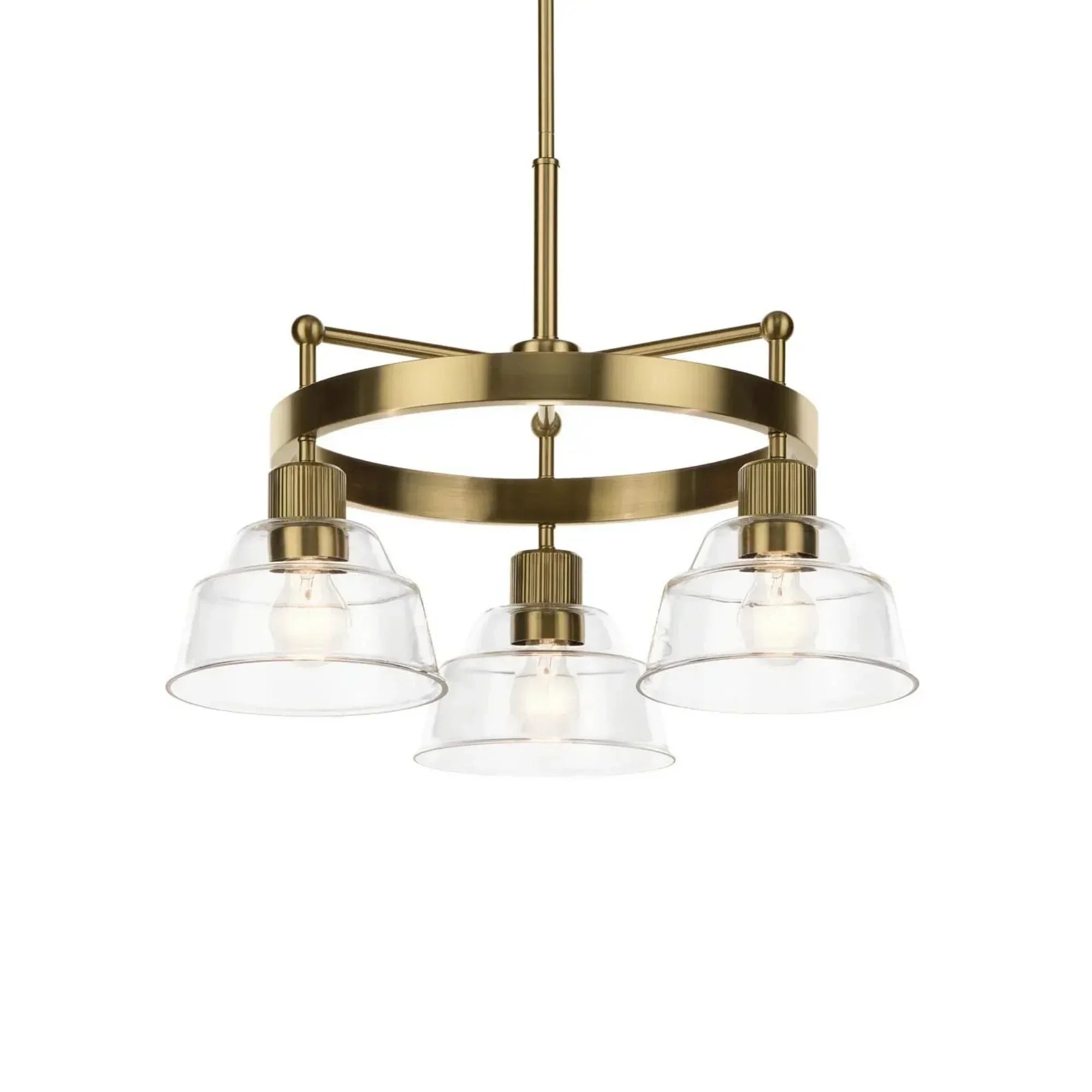 Eastmont 23" 3-Light Chandelier, Brushed Brass Finish