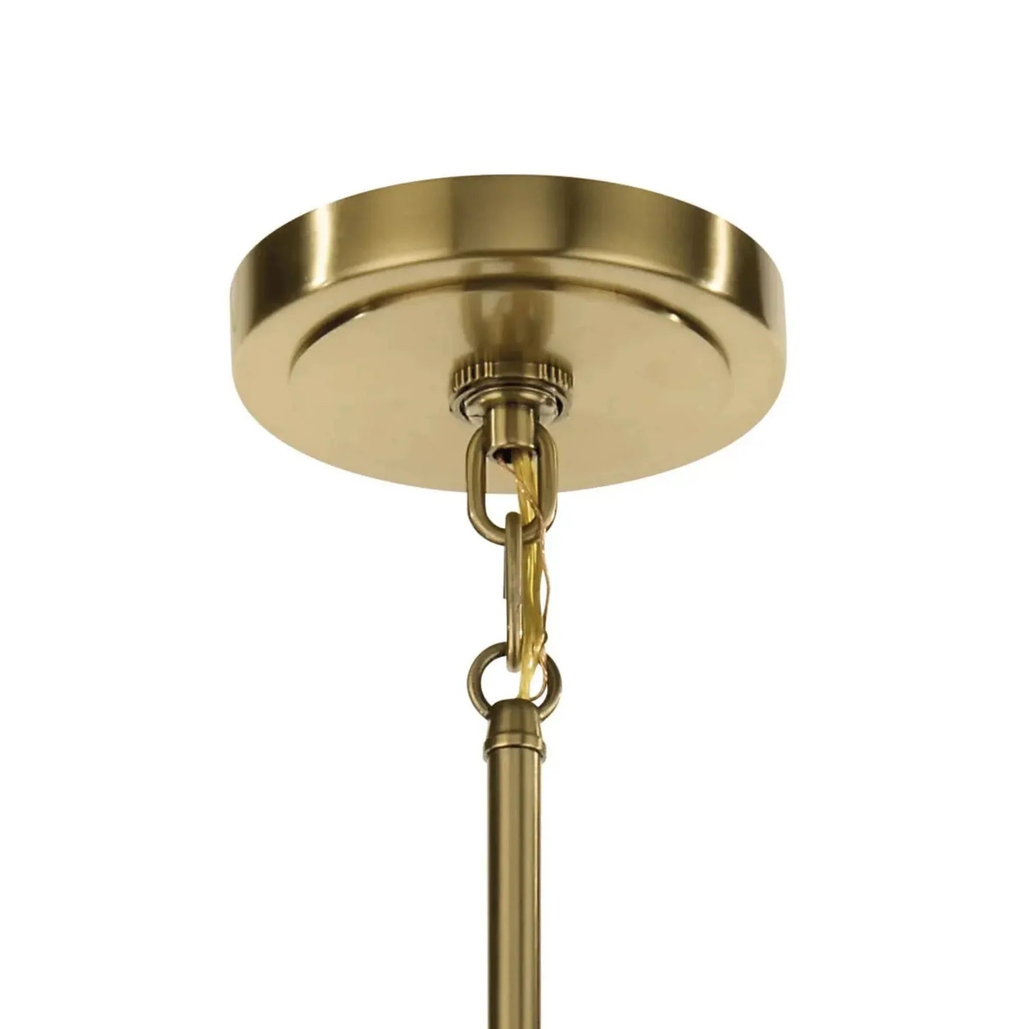 Kichler Eastmont 17.25 in. 3-Light Chandelier, Brushed Natural Brass & Walnut Wood, Clear Glass