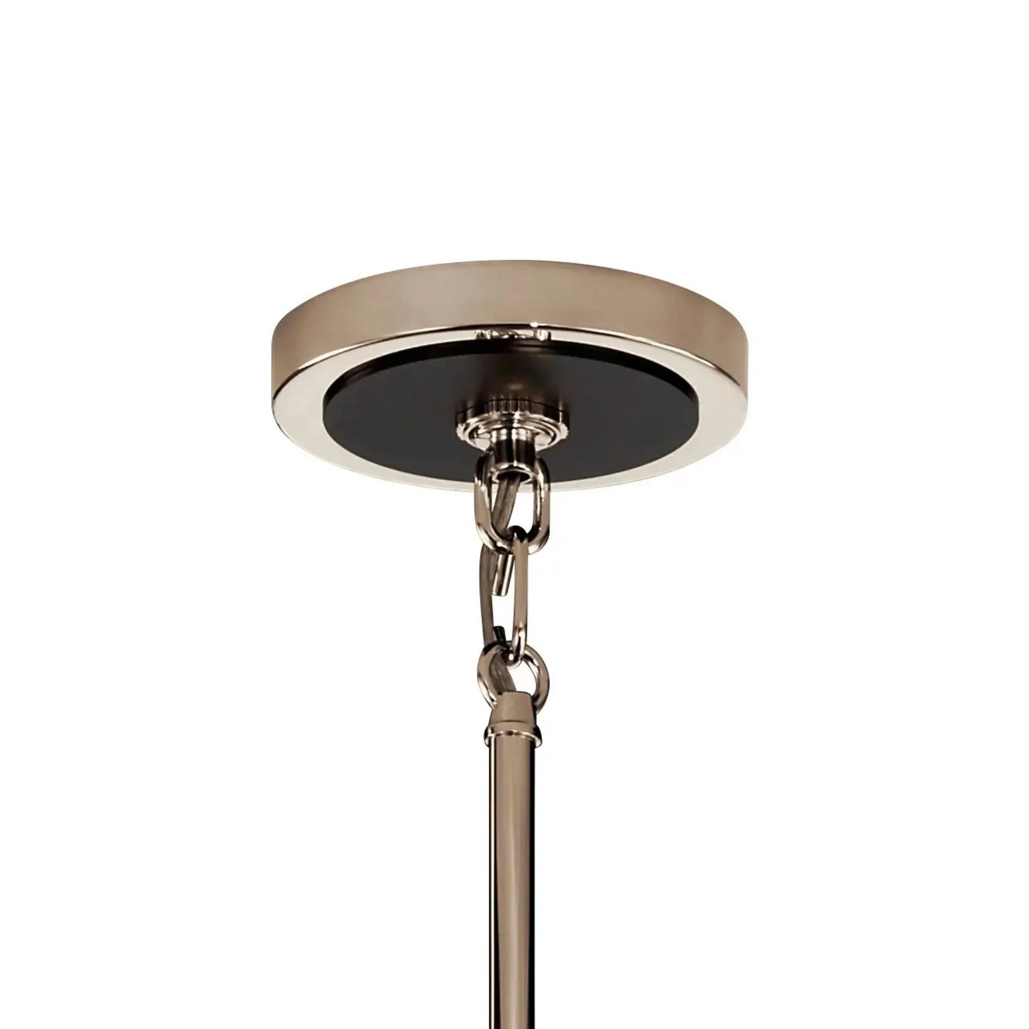 Kichler Eastmont 23 in. 3-Light Chandelier, Polished Nickel & Walnut Wood with Clear Glass