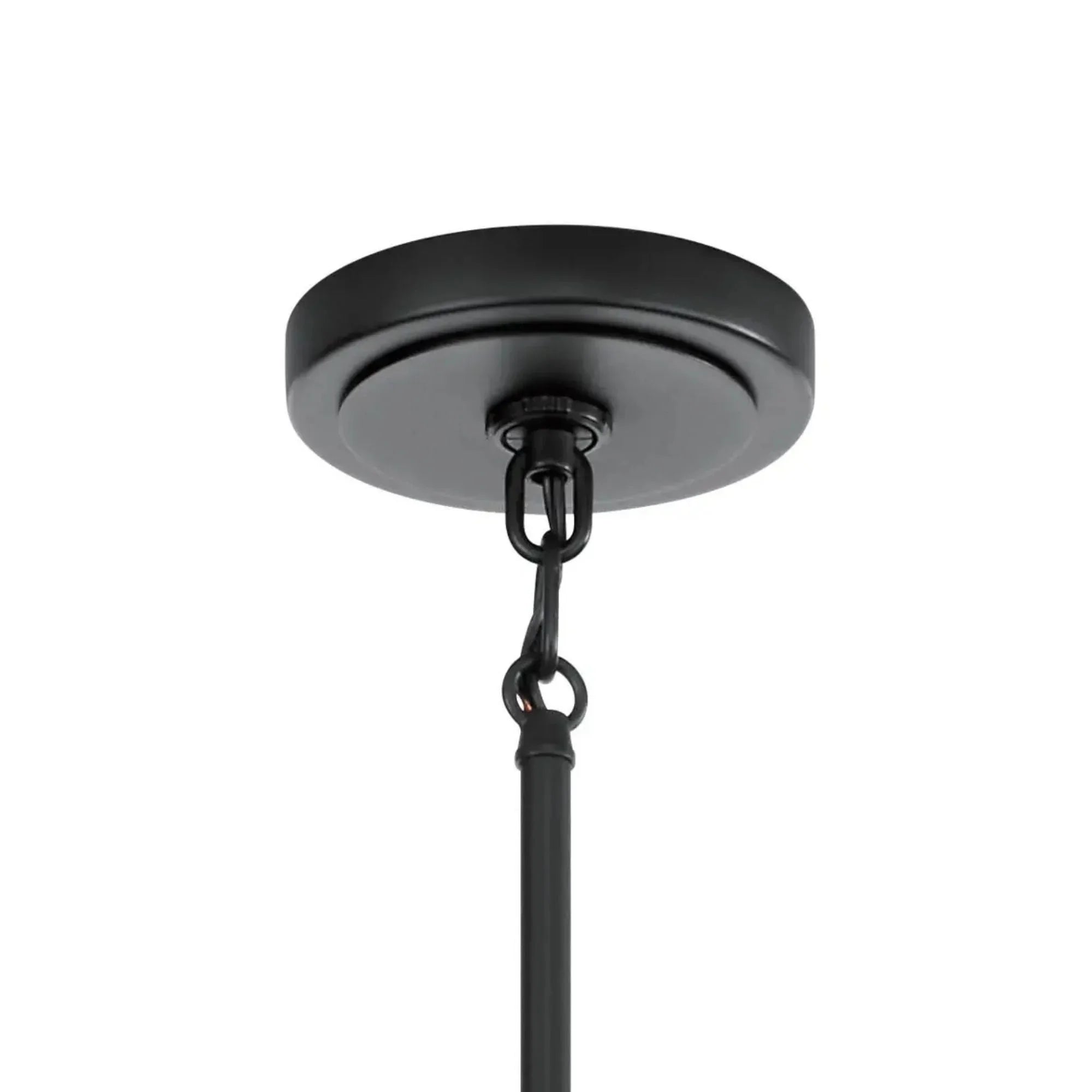 Kichler Eastmont 31.5 in. 5-Light Chandelier, Black & Walnut Wood with Clear Glass