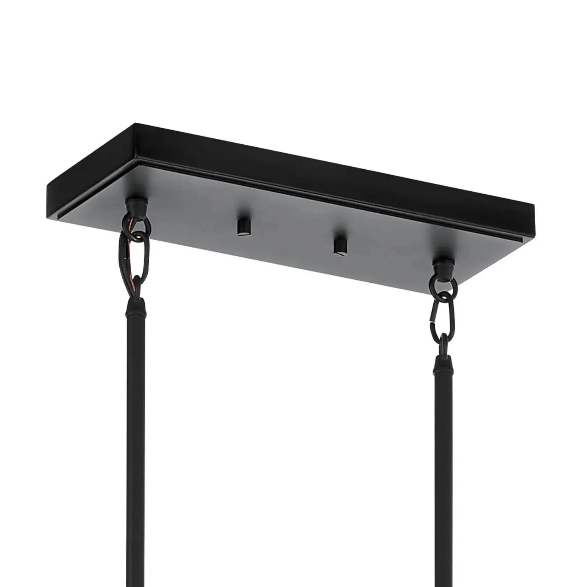 Kichler Eastmont 50 in. 5-Light Linear Chandelier, Black & Walnut Wood with Clear Glass