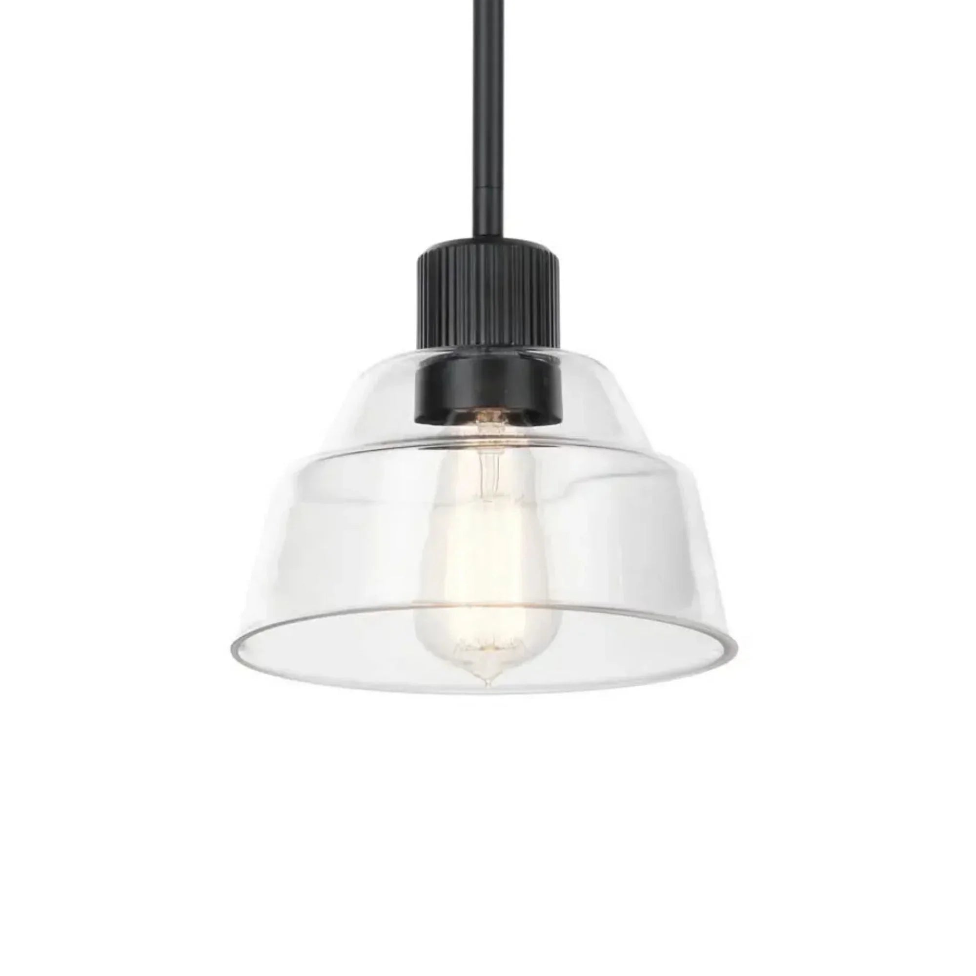 Kichler Eastmont 7.25 in. Mini Pendant, Black with Clear Glass