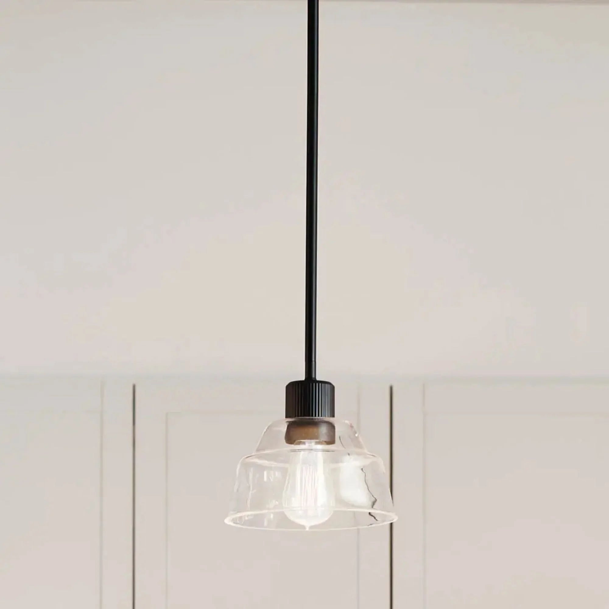 Kichler Eastmont 7.25 in. Mini Pendant, Black with Clear Glass