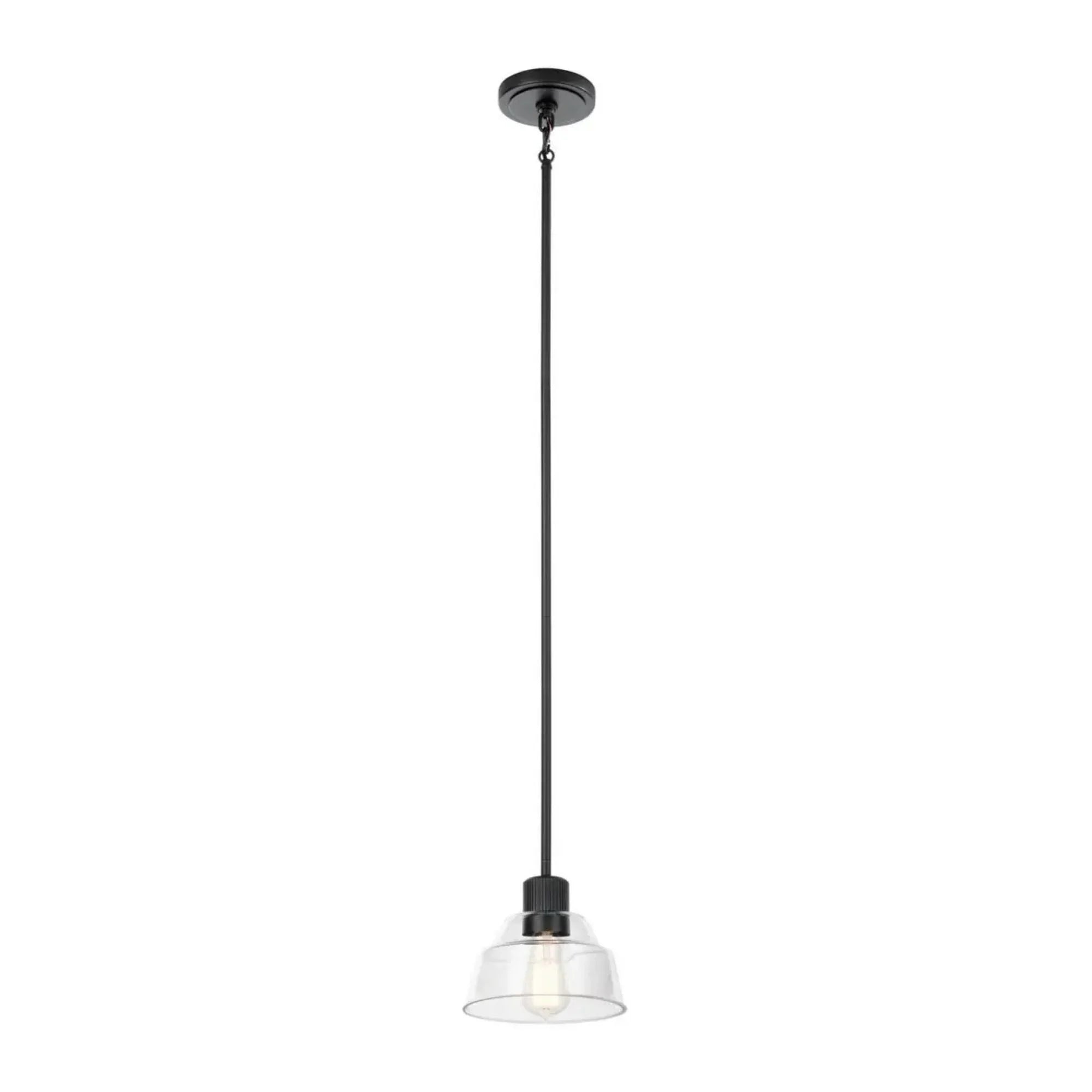 Kichler Eastmont 7.25 in. Mini Pendant, Black with Clear Glass