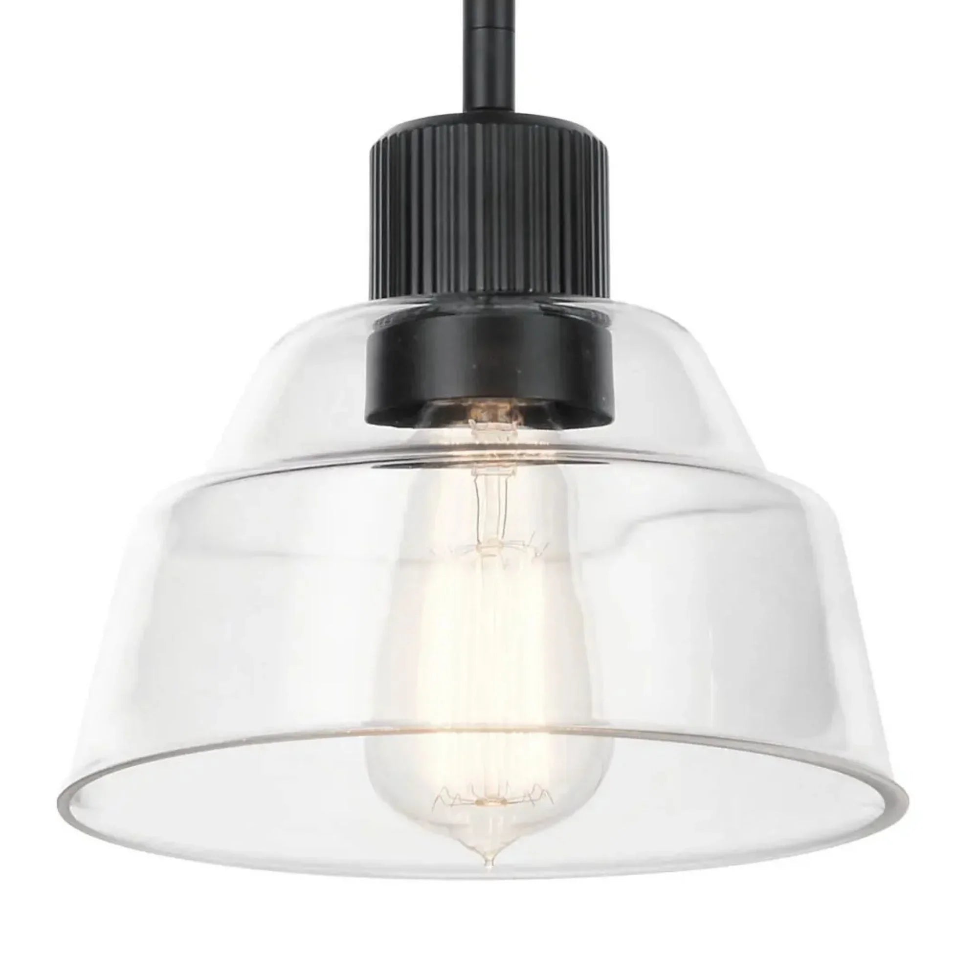 Kichler Eastmont 7.25 in. Mini Pendant, Black with Clear Glass