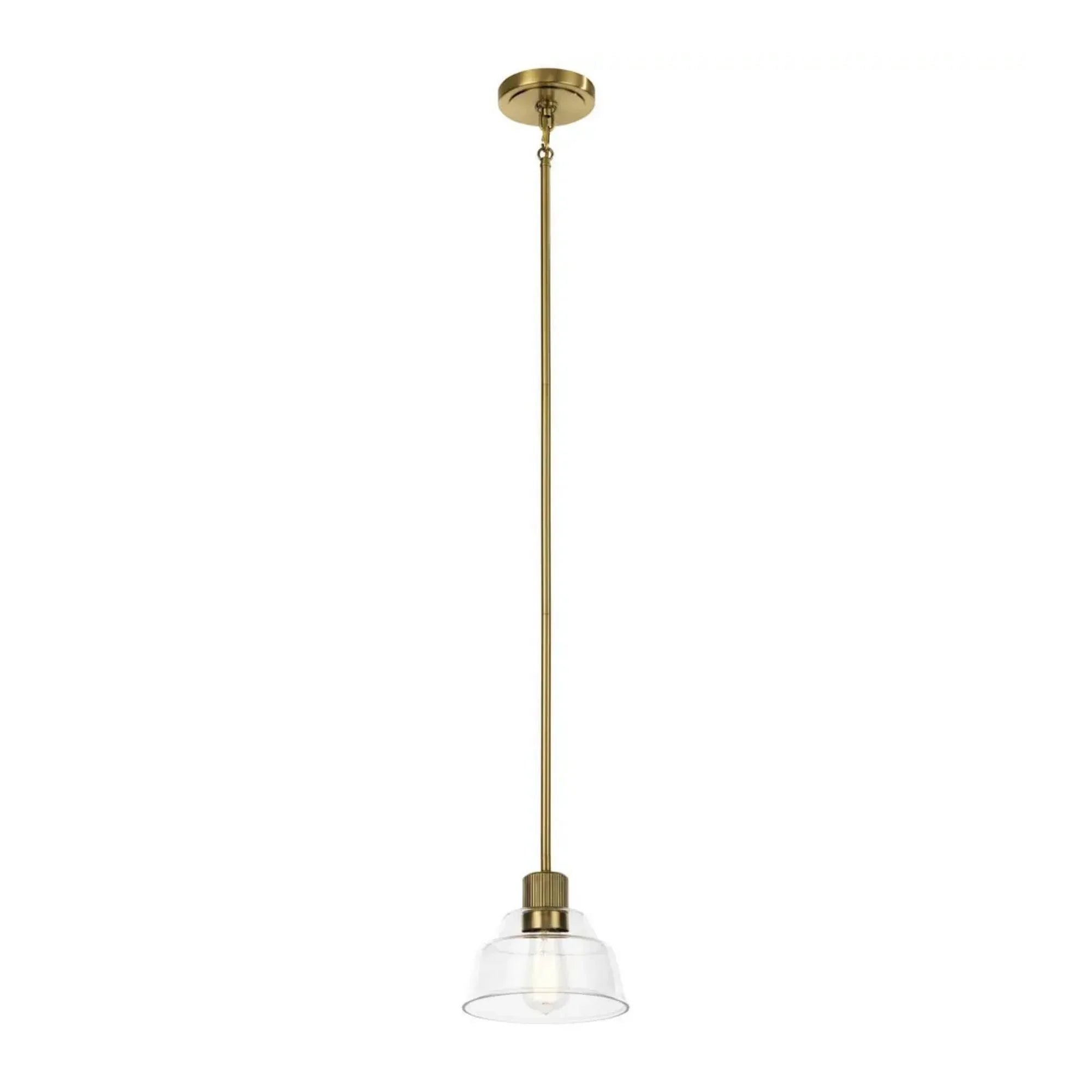 Kichler Eastmont 7.25 in. Mini Pendant, Brushed Natural Brass with Clear Glass