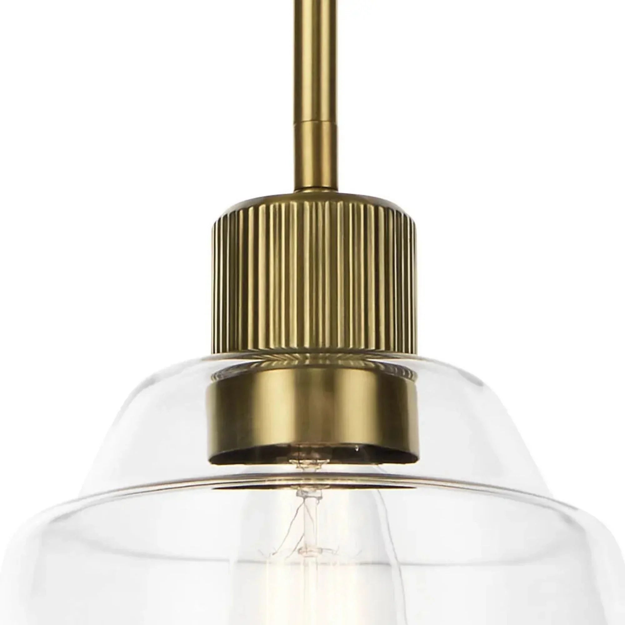 Kichler Eastmont 7.25 in. Mini Pendant, Brushed Natural Brass with Clear Glass