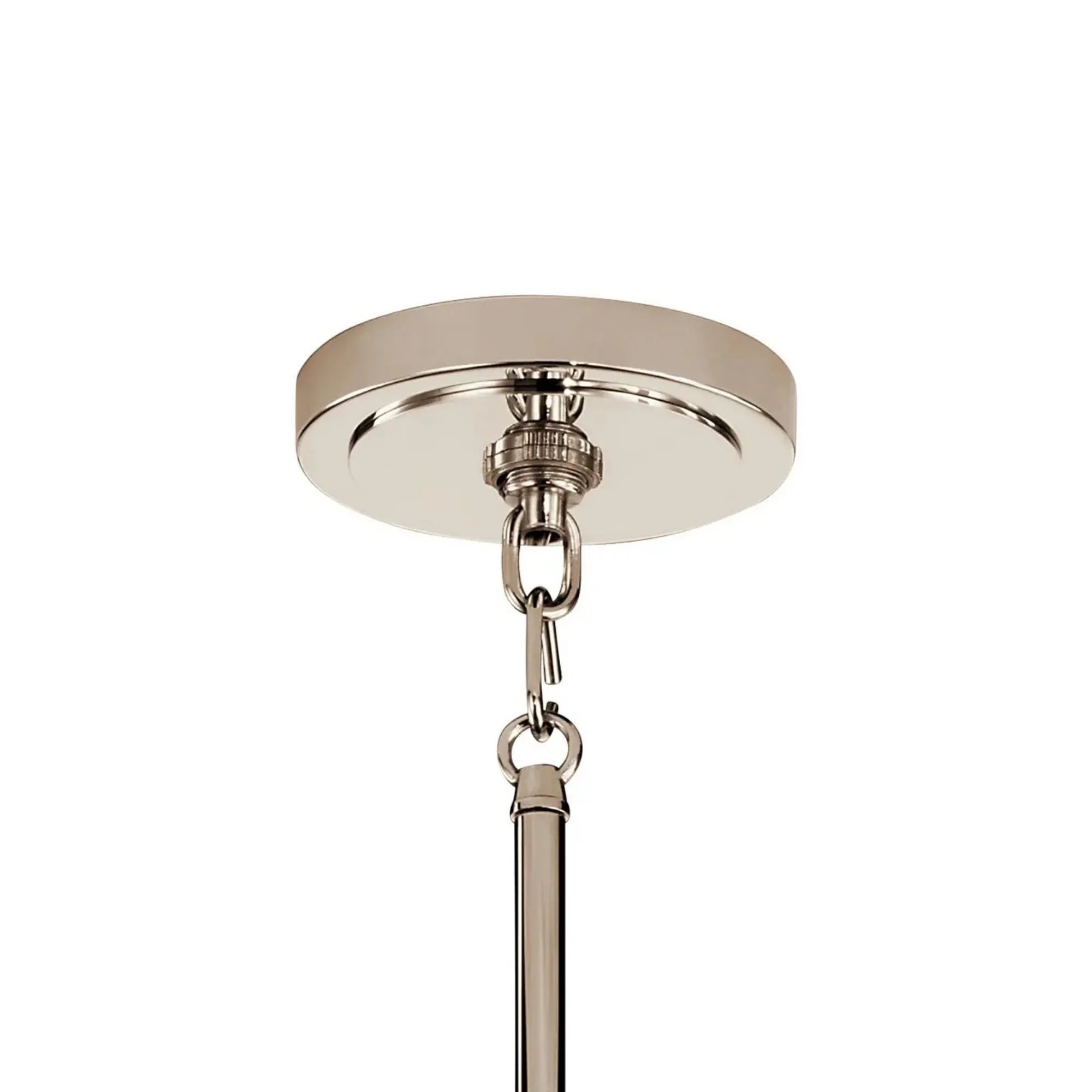 Kichler Eastmont 7.25 in. Mini Pendant, Polished Nickel & Walnut Wood with Clear Glass
