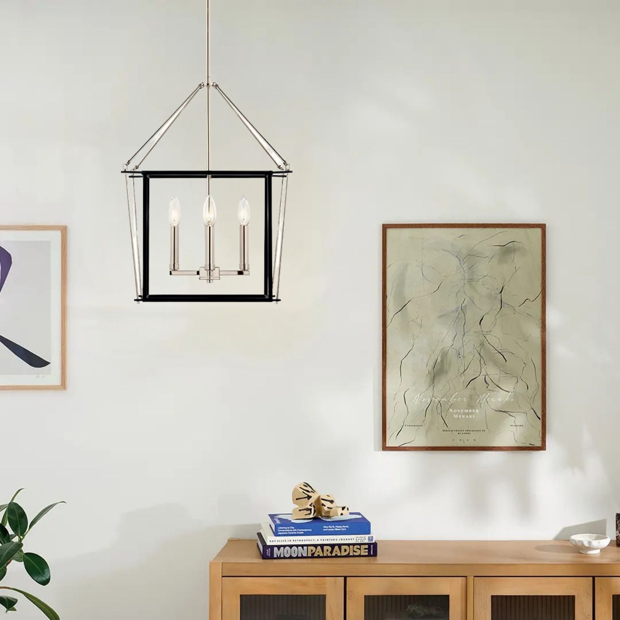 Eisley 16" 4-Light Foyer Pendant, Polished Nickel Finish