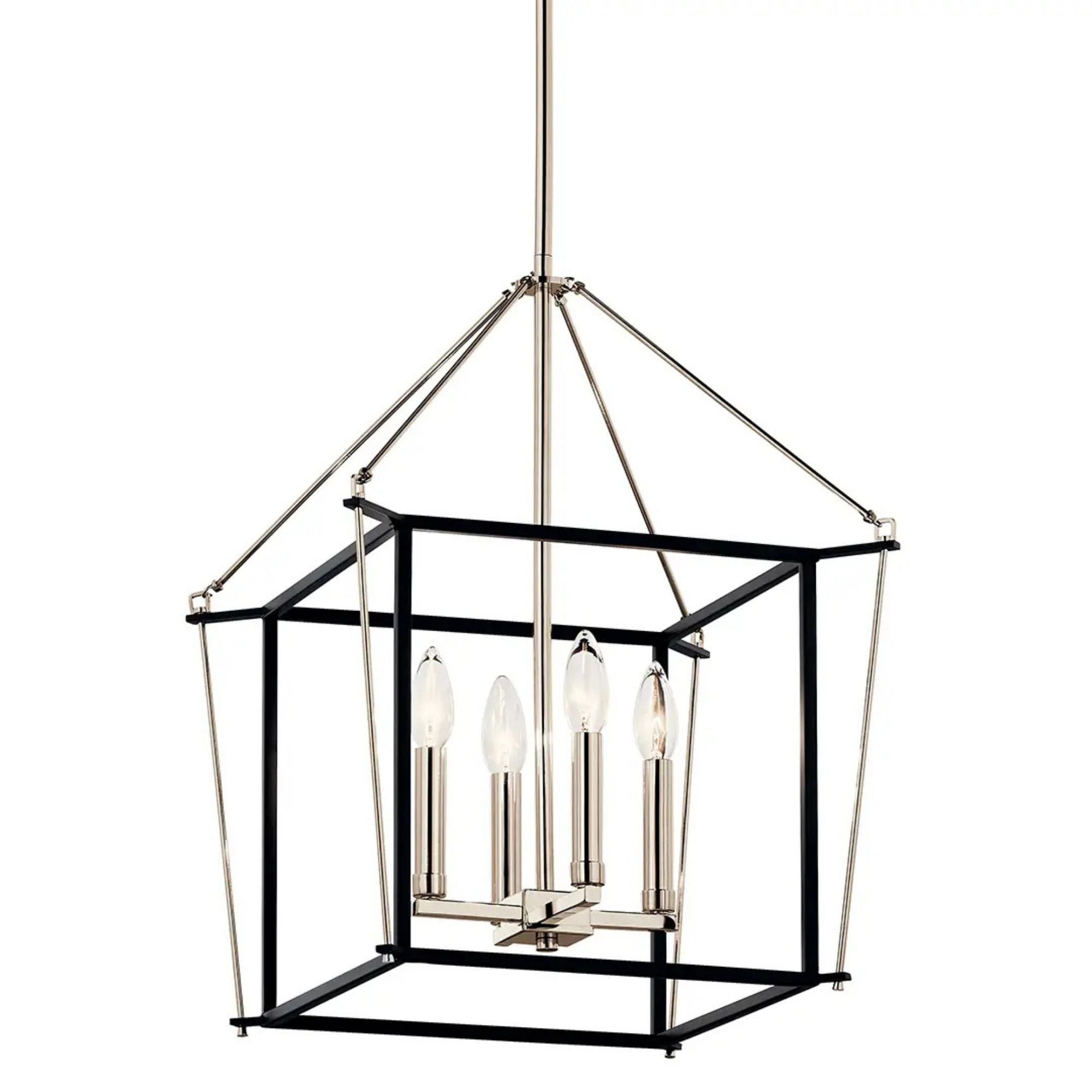 Eisley 16" 4-Light Foyer Pendant, Polished Nickel Finish
