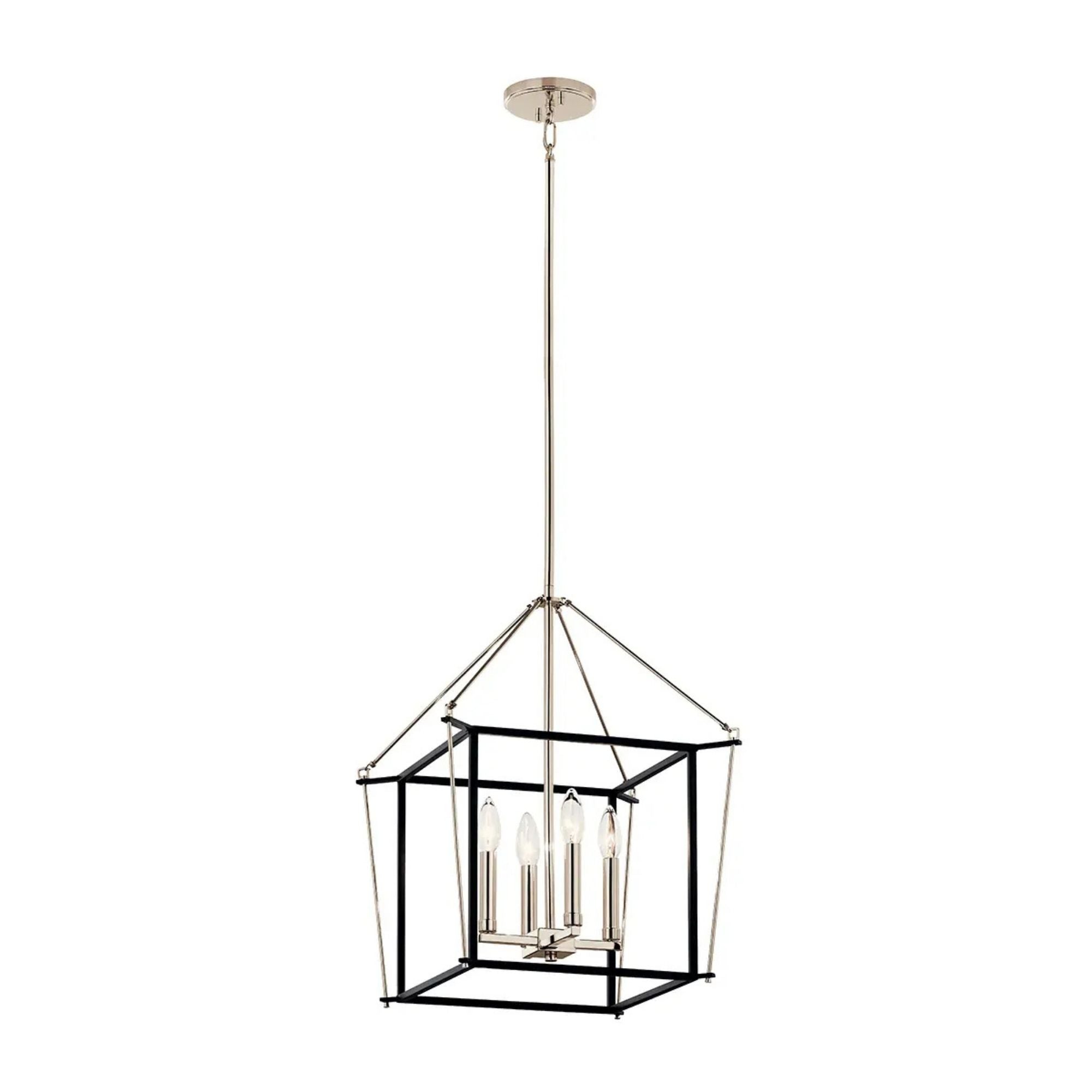 Eisley 16" 4-Light Foyer Pendant, Polished Nickel Finish