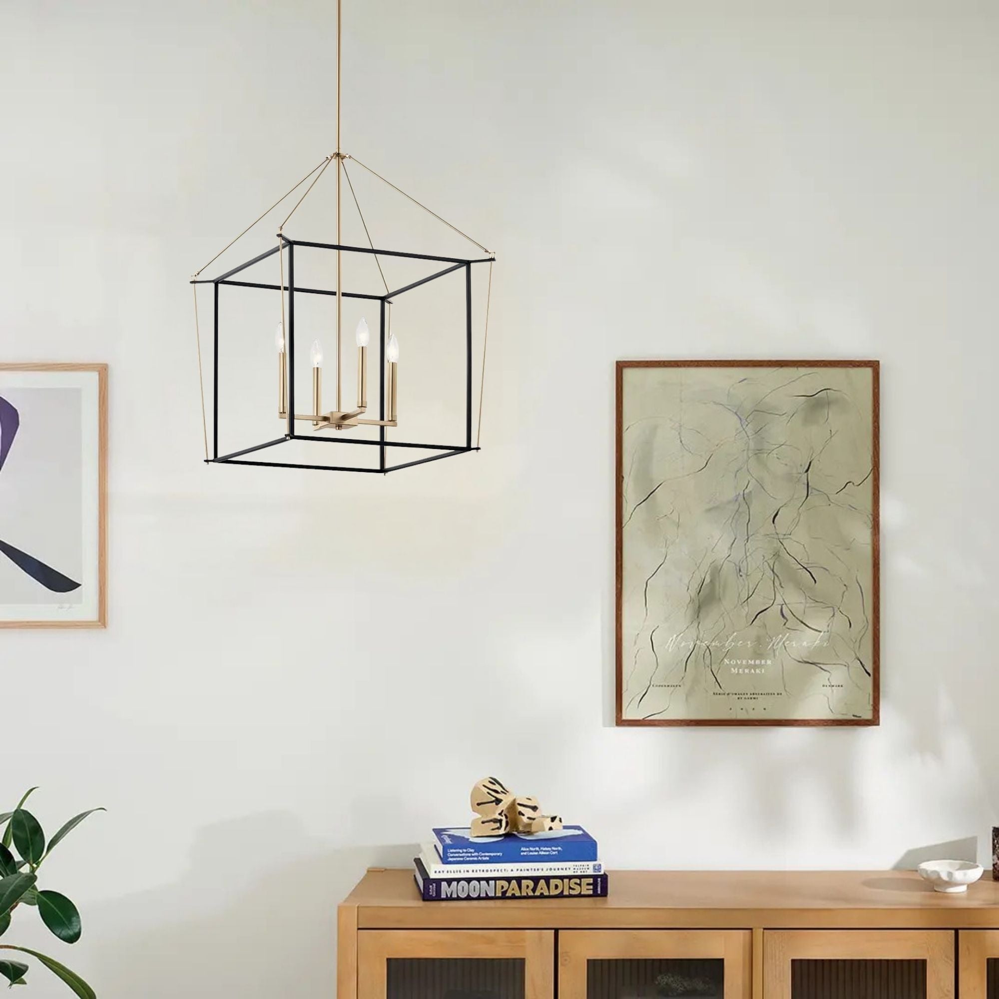 Eisley 22" 4-Light Foyer Pendant, Champagne Bronze Finish