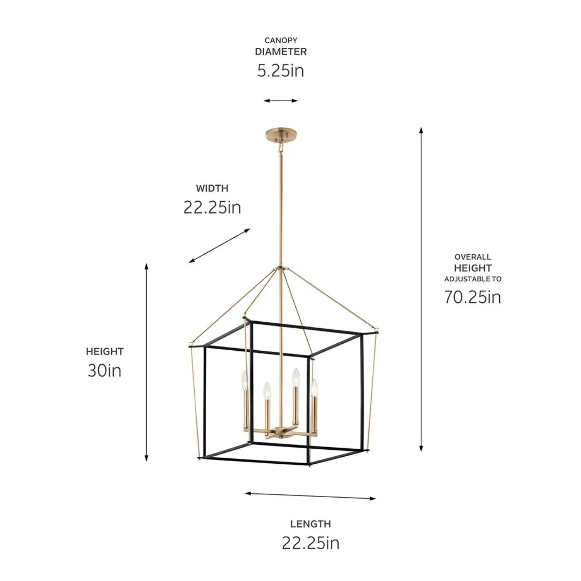 Kichler Lighting - Eisley 22" 4-Light Foyer Pendant, Champagne Bronze Finish | Bees Lighting