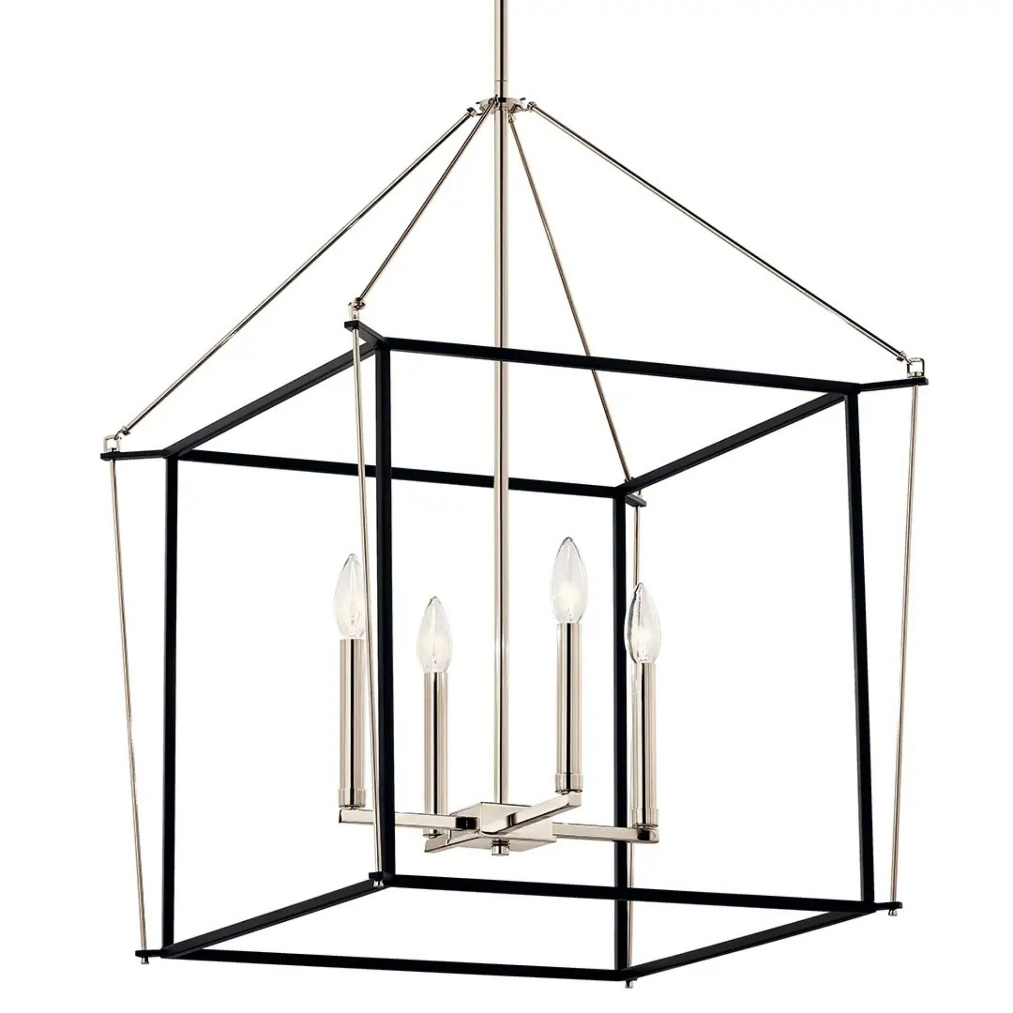 Eisley 22" 4-Light Foyer Pendant, Polished Nickel Finish