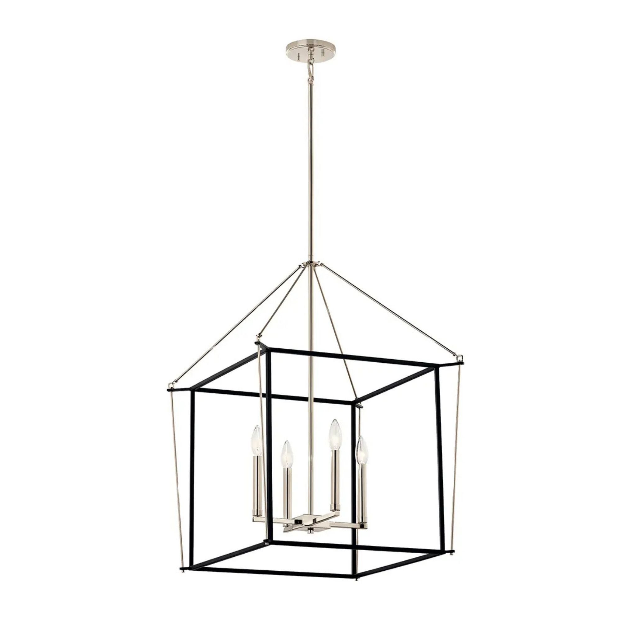 Eisley 22" 4-Light Foyer Pendant, Polished Nickel Finish